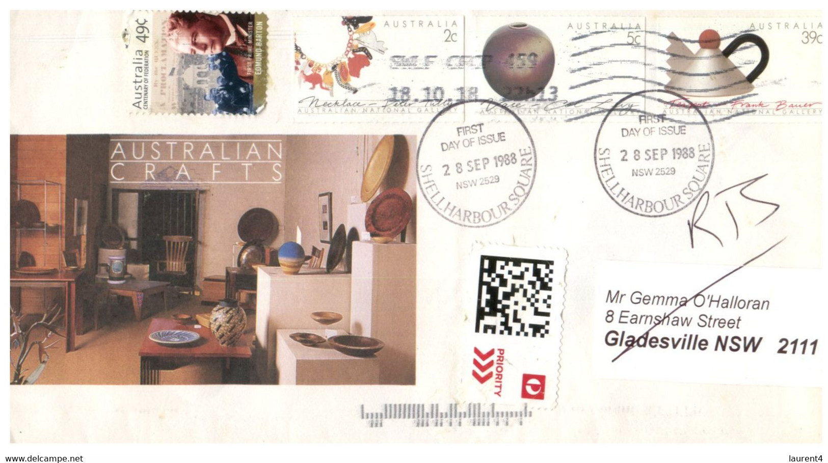 (Q 20 A Side) Australia - Cover Posted To Gladesville - Return To Sender - Australian Crafts FDC - Autres & Non Classés