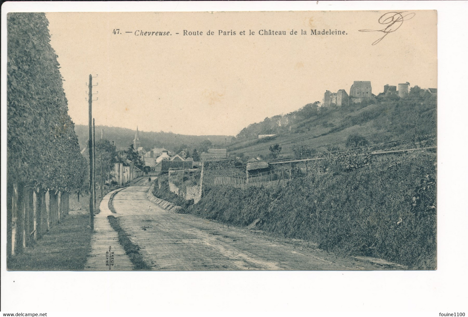 Carte De CHEVREUSE Route De Paris Et Le Château De La Madeleine  ( Recto Verso ) - Chevreuse