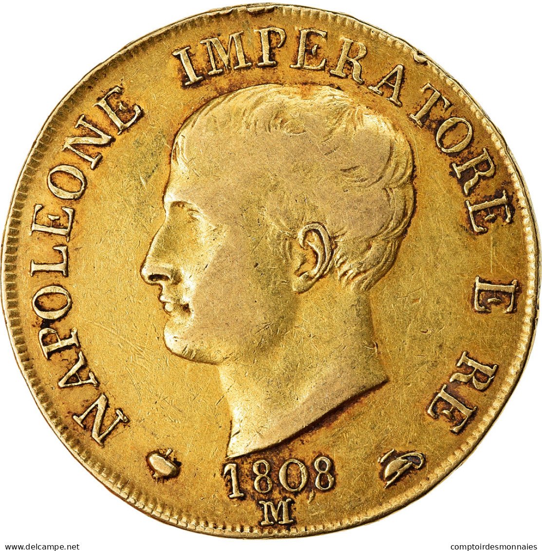Monnaie, États Italiens, KINGDOM OF NAPOLEON, Napoleon I, 40 Lire, 1808, Milan - Napoleonic