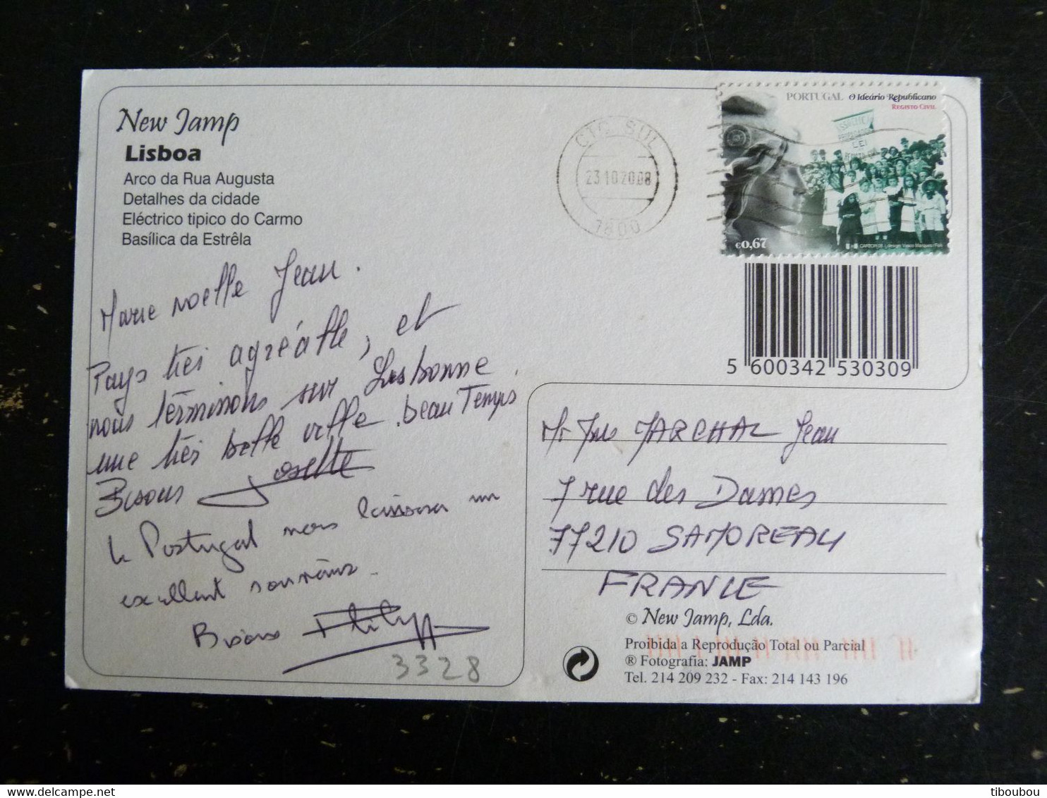 LETTRE PORTUGAL AVEC YT 3328 REPUBLIQUE ETAT CIVIL - LISBOA LISBONNE - Covers & Documents