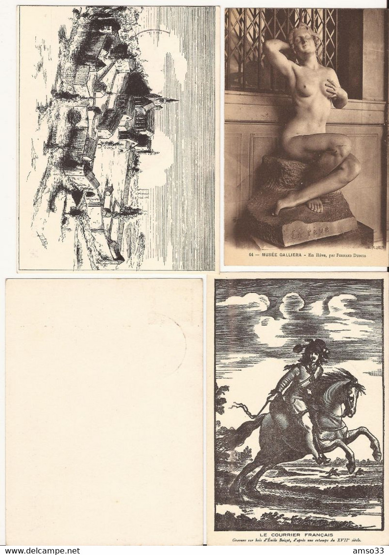 LOT DE 4 CARTES POSTALES EXPOSITIONS ET JOURNEE DU TIMBRE 1942 - 1940-1949