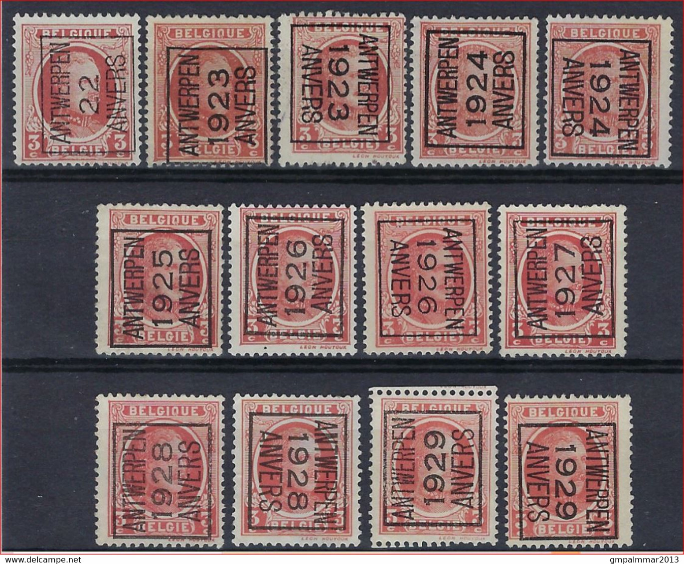 HOUYOUX 13 X Nr. 192 Met Voorafstempeling  ANTWERPEN  / ANVERS Met O.a. Nrs. 138 A + B ; Staat Zie Scan ! - Typo Precancels 1922-31 (Houyoux)