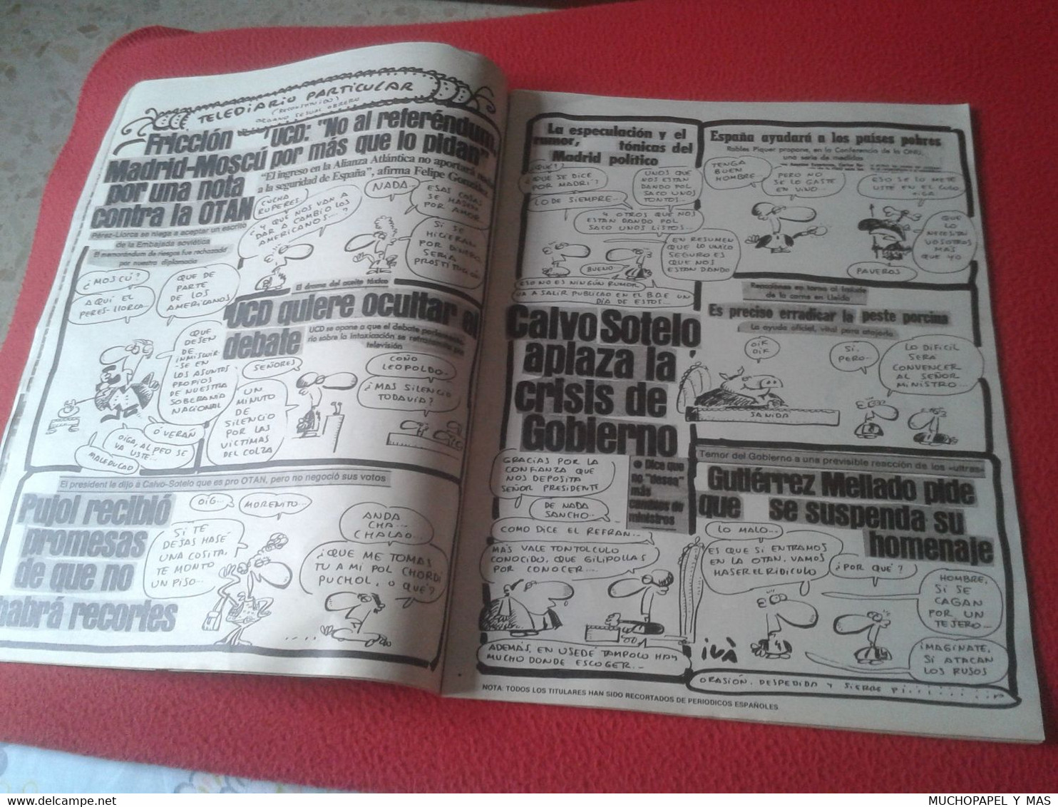 ANTIGUA REVISTA MAGAZINE SÁTIRA SATÍRICA COMICS EL PAPUS Nº 384 26-9-1981 LA BATALLA DE GIBRALTAR...ESPAÑA SPAIN ESPAGNE