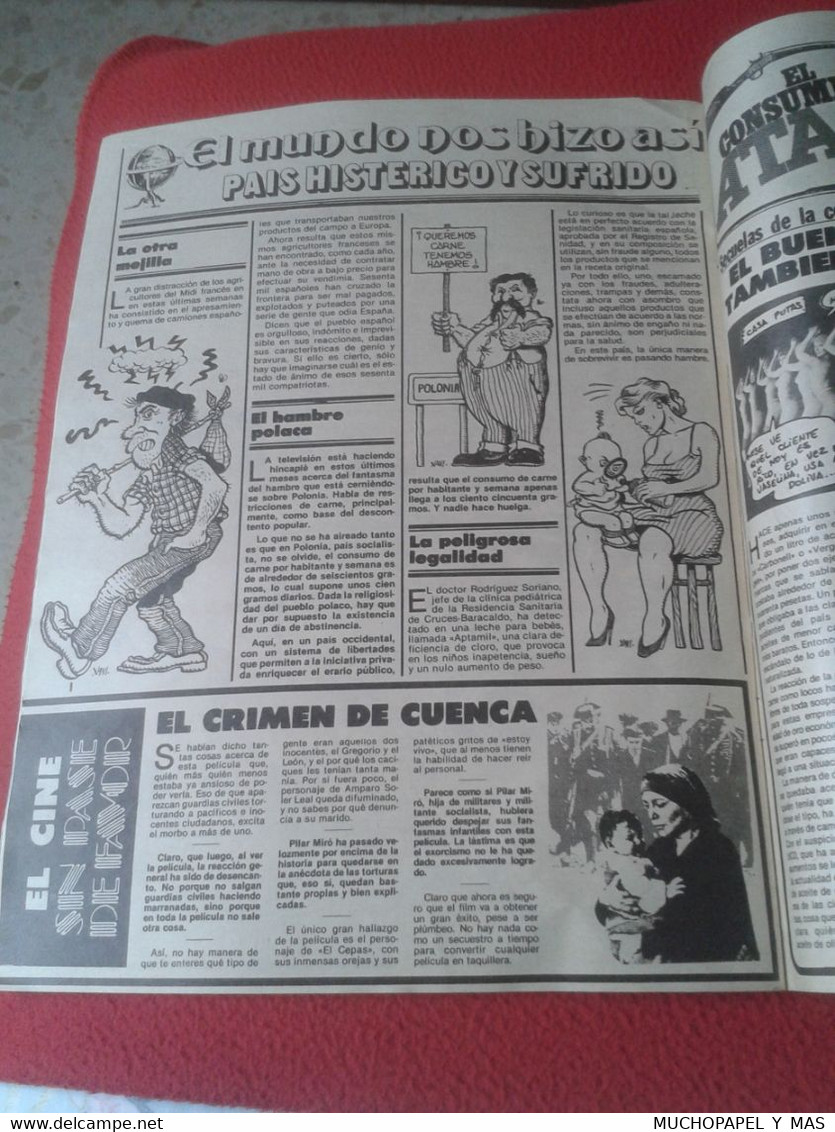 ANTIGUA REVISTA MAGAZINE SÁTIRA SATÍRICA COMICS EL PAPUS Nº 384 26-9-1981 LA BATALLA DE GIBRALTAR...ESPAÑA SPAIN ESPAGNE