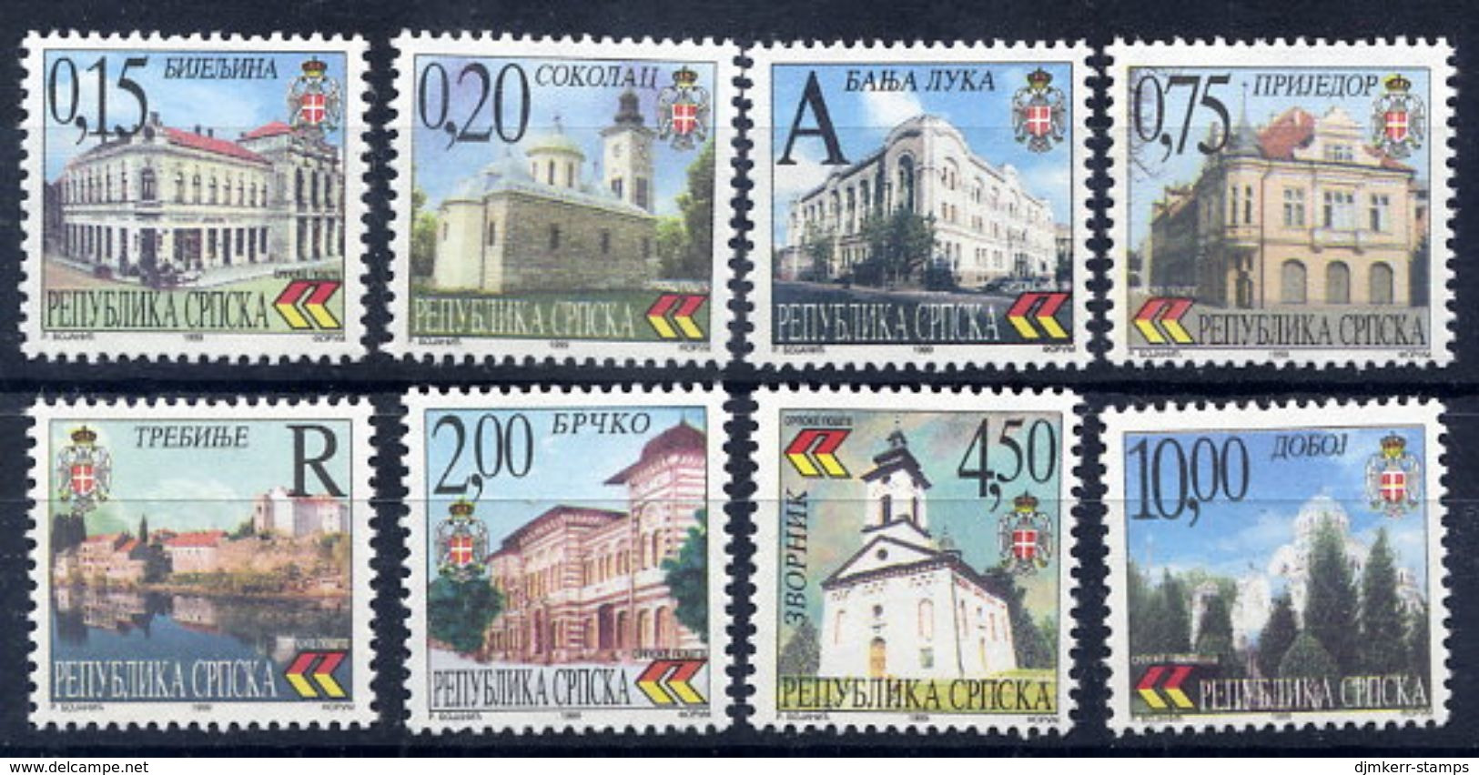 BOSNIAN SERB REPUBLIC 1999 Definitive: Town Views MNH / **.  Michel 111-18 - Bosnia And Herzegovina