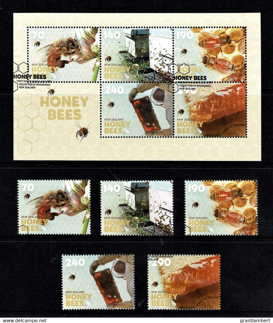 New Zealand 2013 Honey Bees Set Of 5 + Minisheet Used - Oblitérés