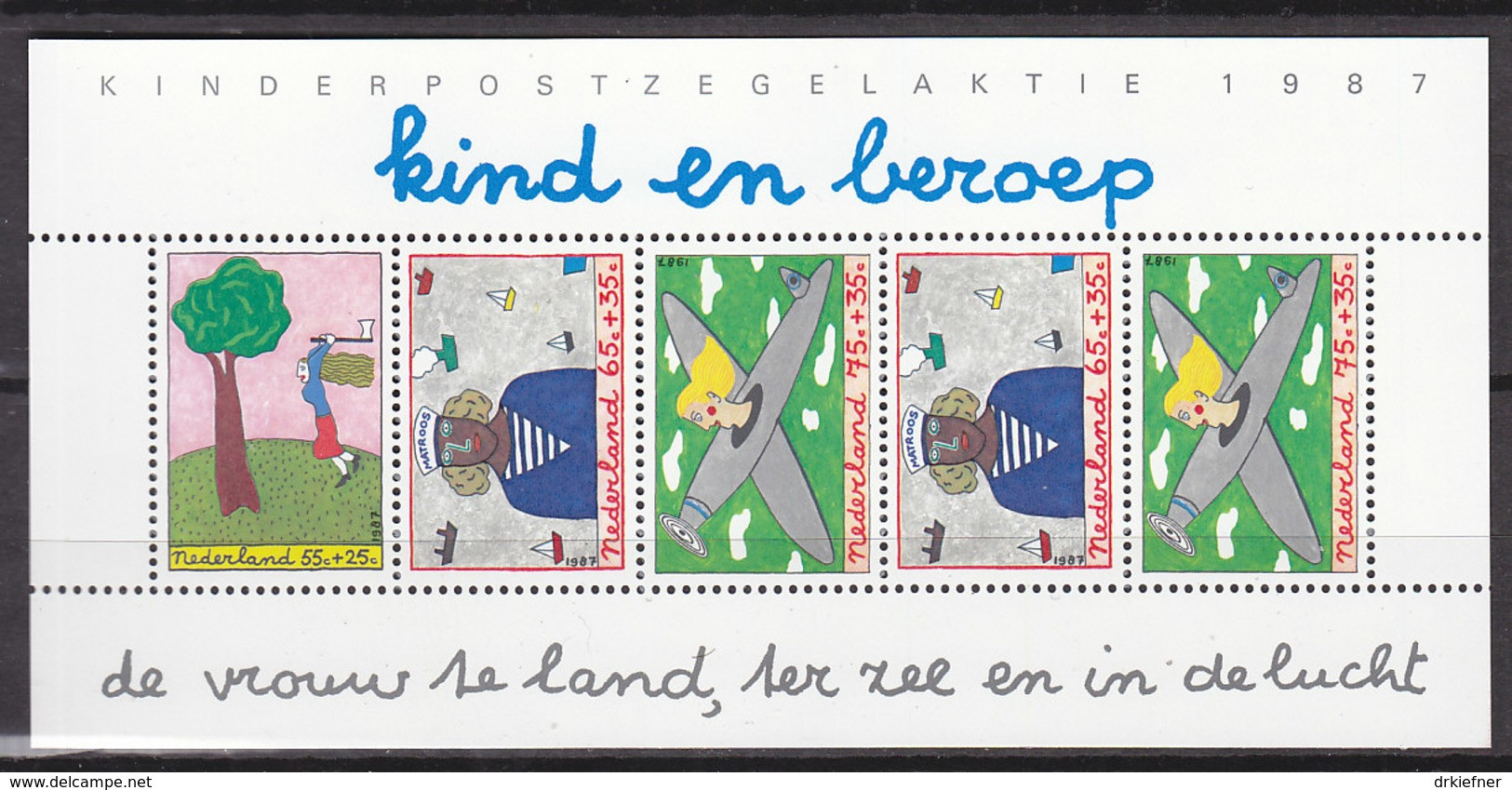 NIEDERLANDE Block 30, Postfrisch **, Für Das Kind: Kind Und Beruf 1987 - Blocks & Sheetlets