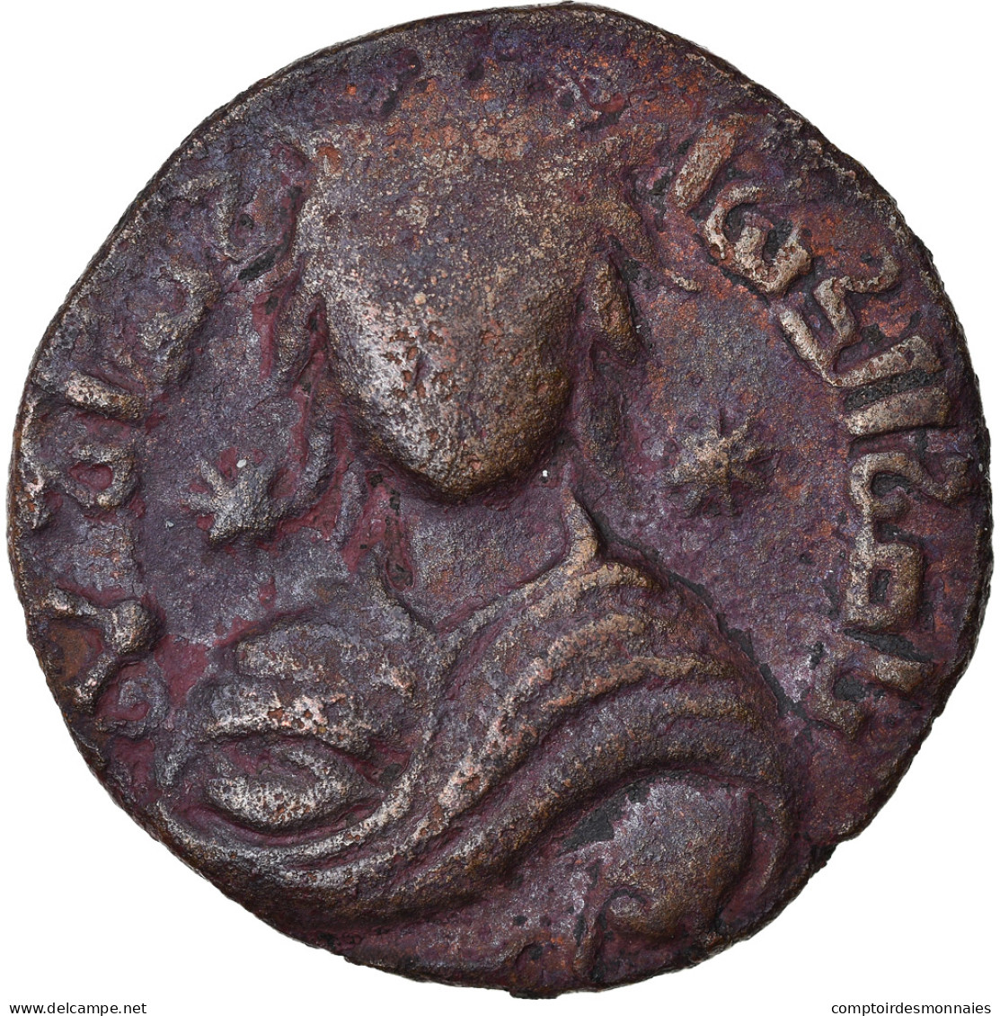 Monnaie, Artuqids, Nasir Al-Din, Dirham, AH 599 (1202/3), Mardin, TB, Bronze - Islamische Münzen