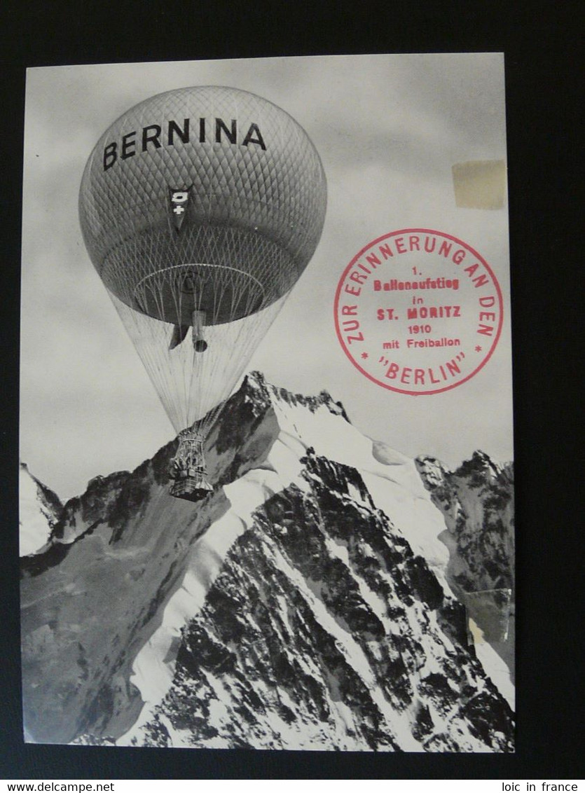 Carte Postcard Vol Flight SOS Kindersdorf Ballon Bernina Montgolfière Ballonpost Scuol Suisse 1960 (ref 96075) - Lettres & Documents