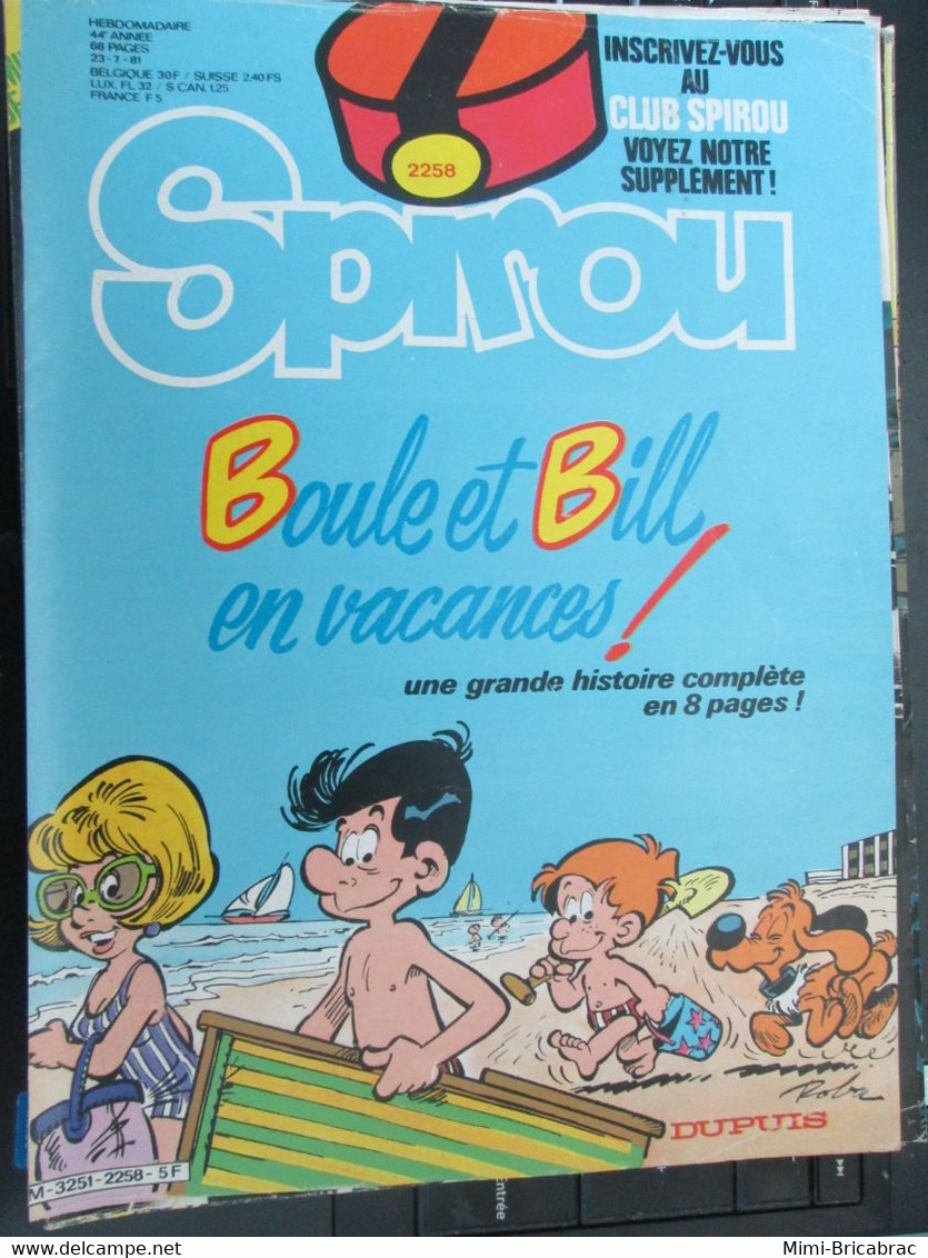 SPI920 COUVERTURE (plastifiable Sur Demande) REVUE SPIROU Années 60/70 / BOULE ET BILL Par ROBA - Boule Et Bill