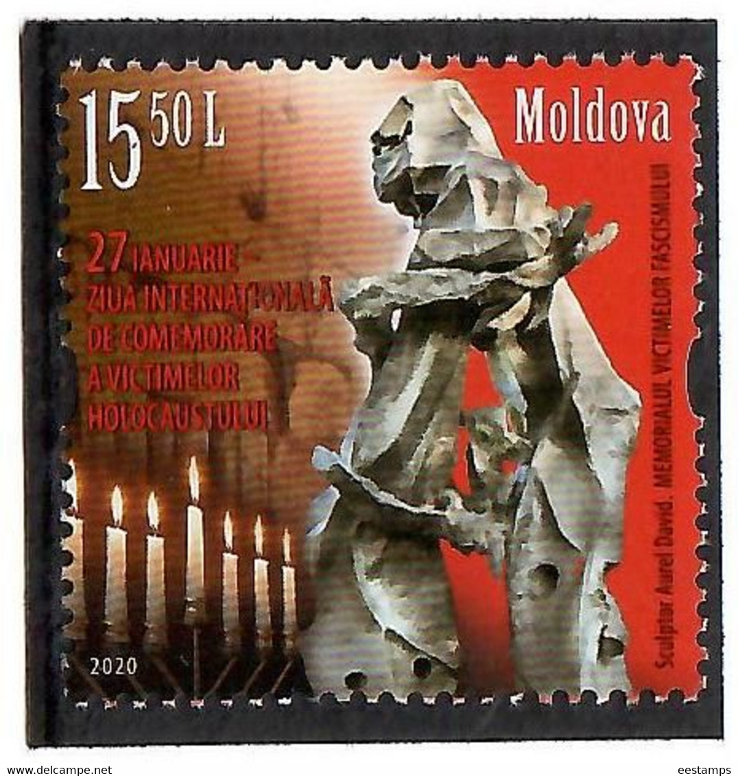 Moldova 2020 . "27 January - International Day Of Victim Memory Of Holocaust" . 1v:15.50 - Moldavie