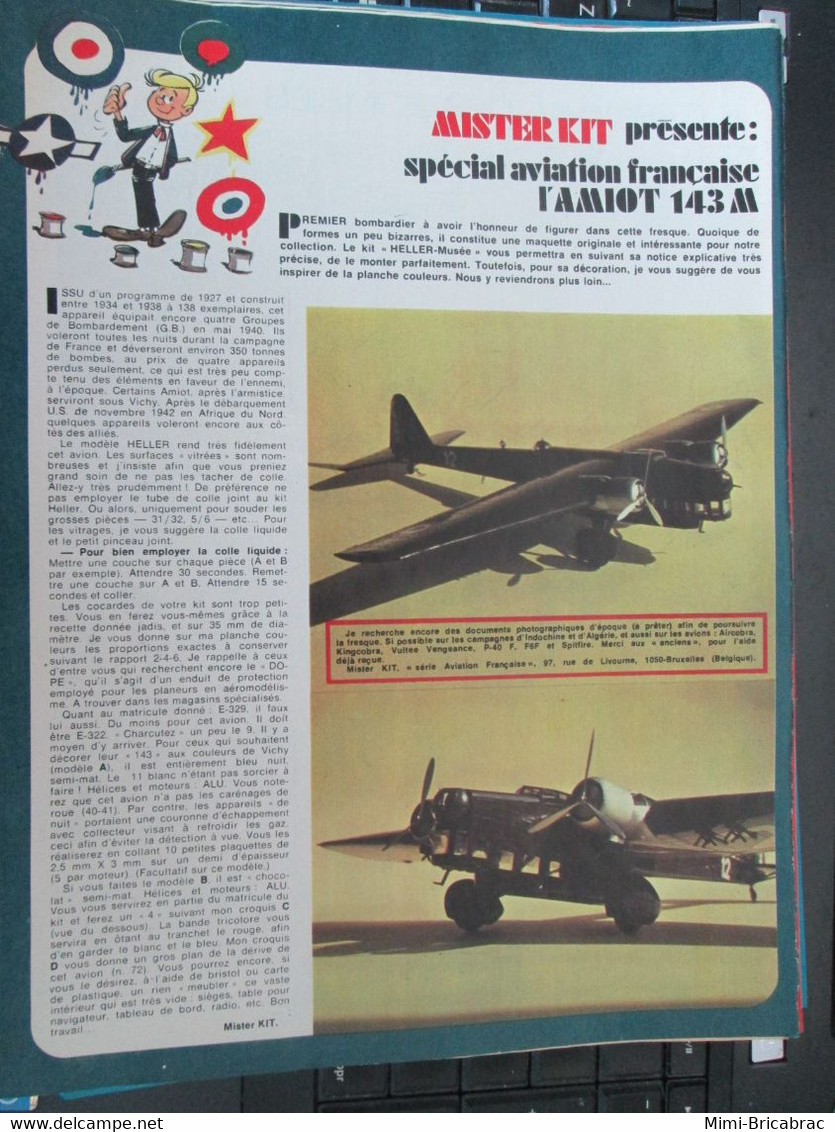 SPI920 Pages De SPIROU Années 70 / MISTER KIT Présente SPECIAL AVIATION FRANCAISE L'AMIOT 143 M De HELLER - Vliegtuigen