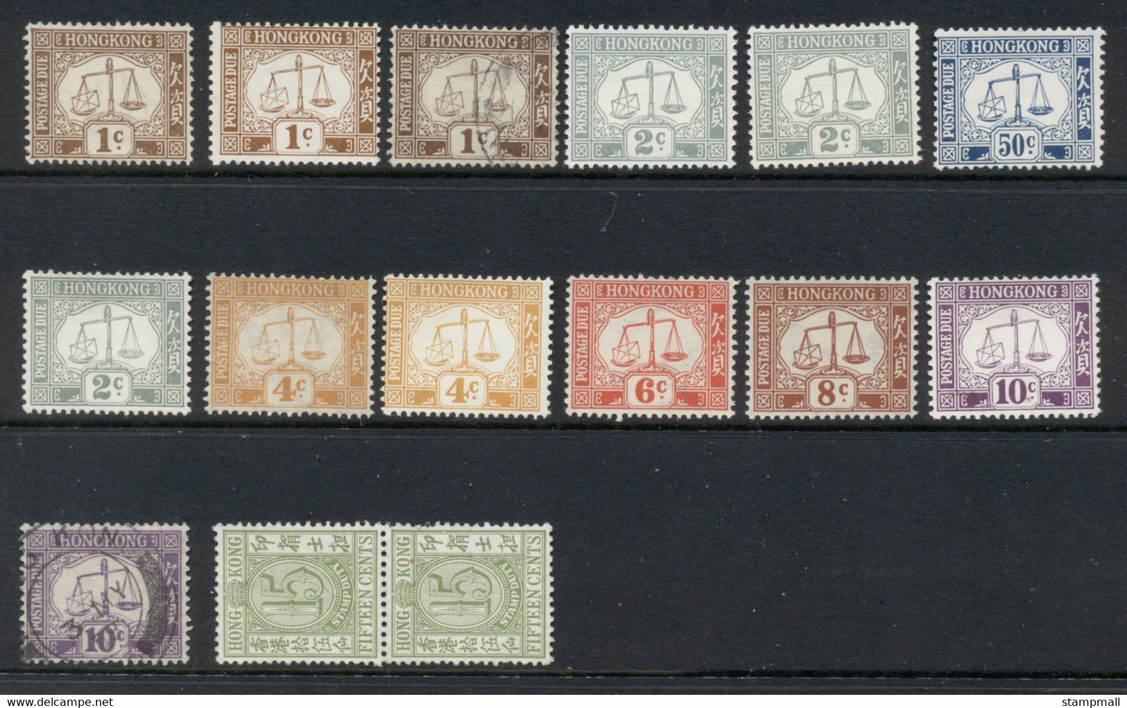 Hong Kong 1920's On Assorted Postage Dues, MUH/MLH/FU - Unused Stamps