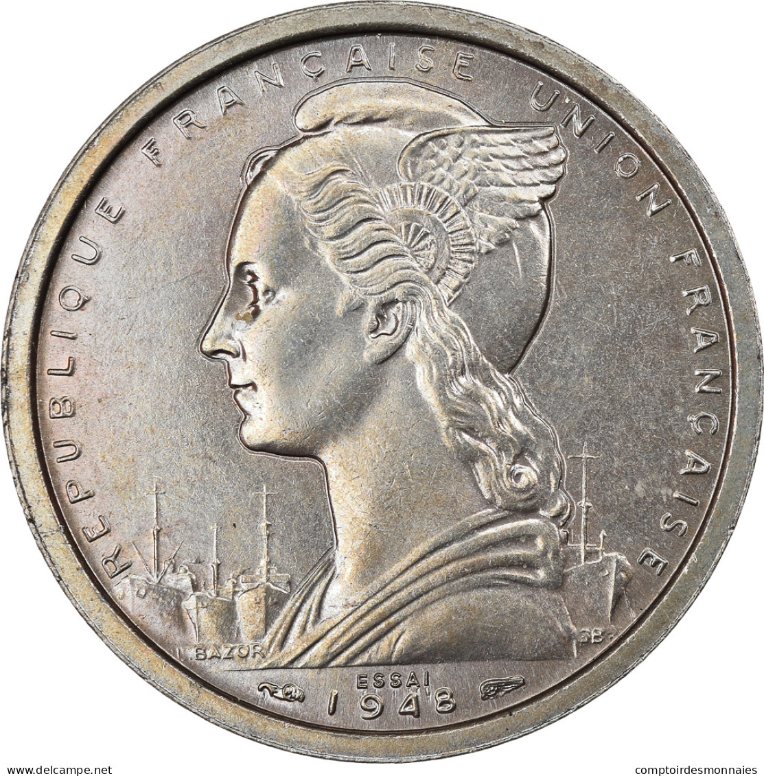 Monnaie, Cameroun, 2 Francs, 1948, Paris, ESSAI, SPL, Copper-nickel, KM:E6 - Kameroen