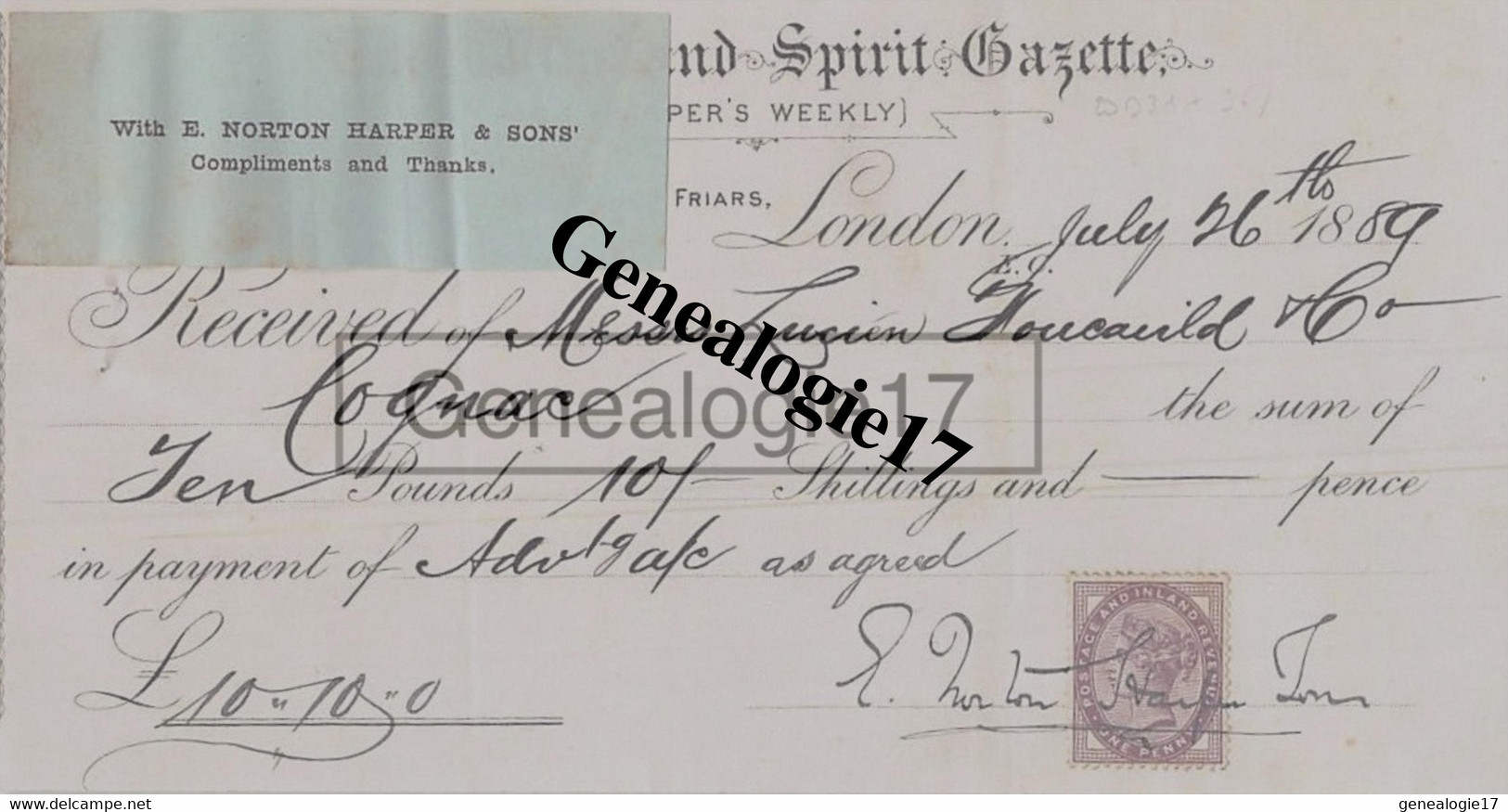 96 2131 ANGLETERRE ENGLAND LONDON LONDRES 1889 THE WINE AND SPIRIT GAZETTE ( HARPER'S WEEKLY ) - Royaume-Uni