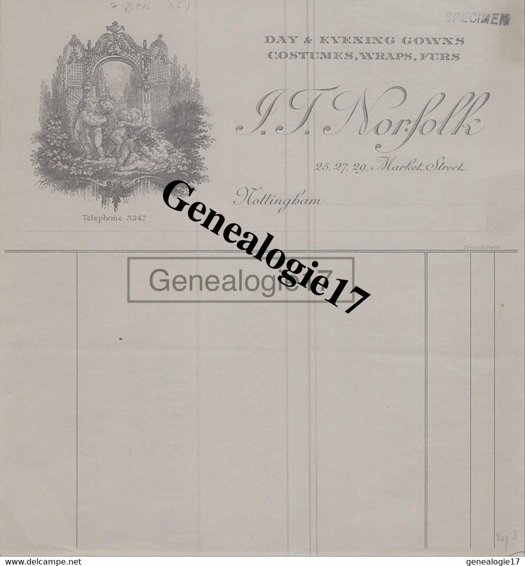 96 1622 ROYAUME UNI ANGLETERRE ENGLAND NOTTINGHAM - Day Evening Gowns J. F. NORFLOK - Royaume-Uni
