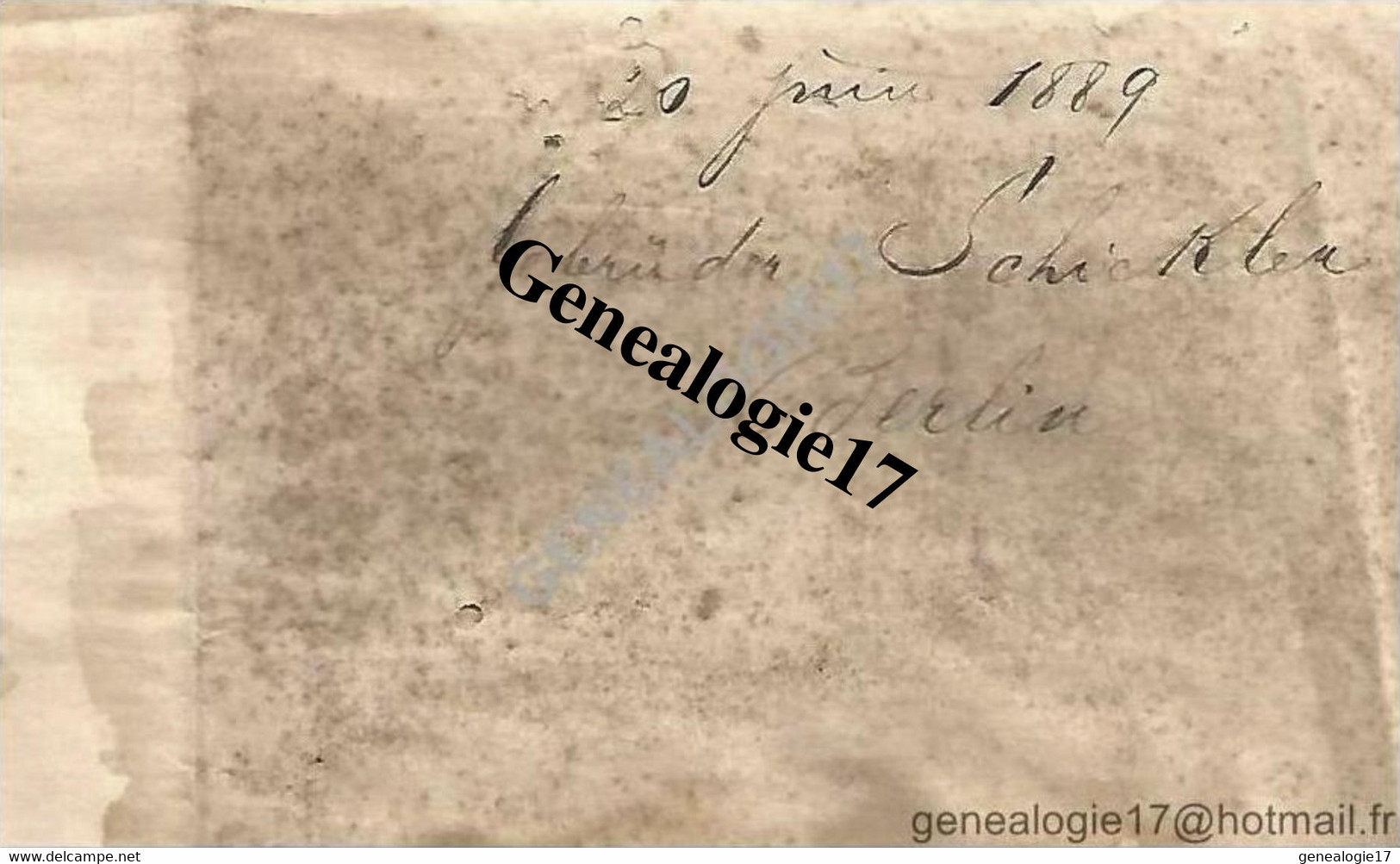 96 0998 ALLEMAGNE DEUTSCHLAND BERLIN 1889 Lettre De Mr GEBRUDER SCHICKLER - 1800 – 1899