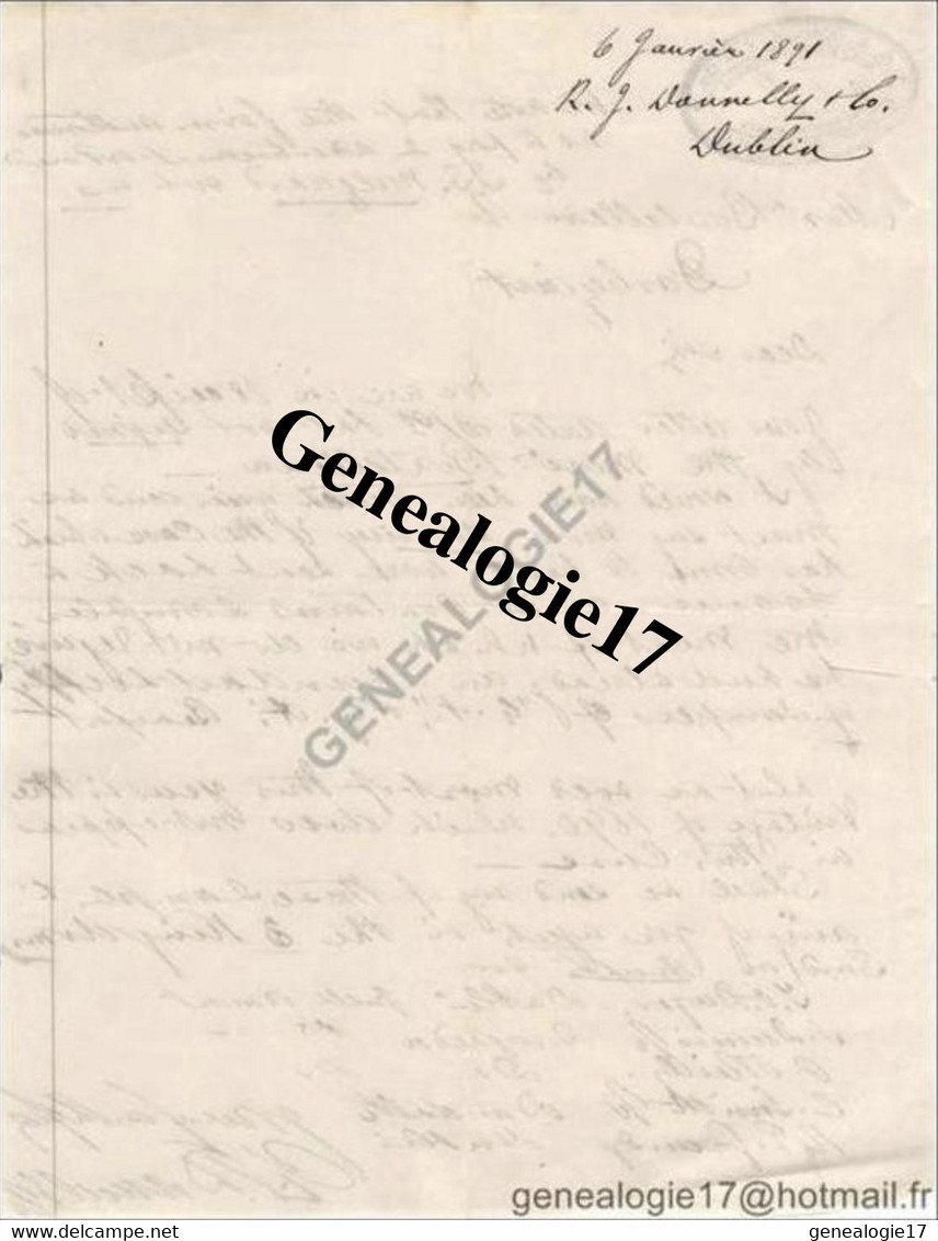 96 0955 IRLANDE IRELAND IRLAND  1891 Wine Spirit Brokers R. J. DONELLY And Co Cope Street -- PETER MAC DONALD - Royaume-Uni