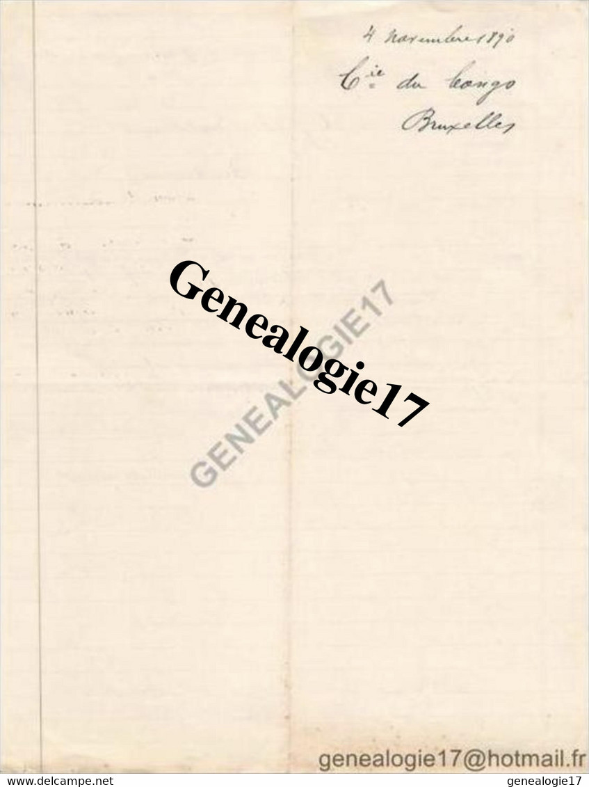 96 0766 BELGIQUE BRUXELLES 1890 Cie Des MAGASINS GENERAUX DU CONGO Rue Brederode - 1800 – 1899