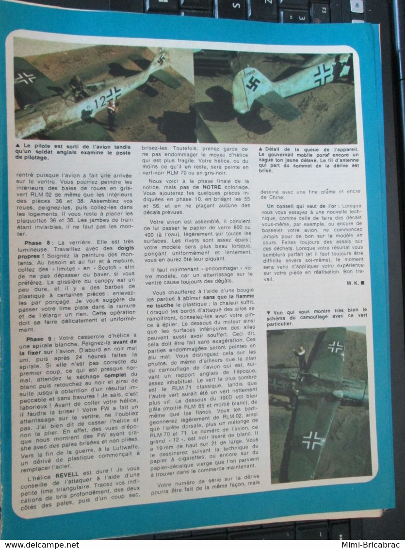 SPI920 Pages De SPIROU Années 70 / MISTER KIT Présente FW 190D CRASHE 1/32e REVELL - Vliegtuigen