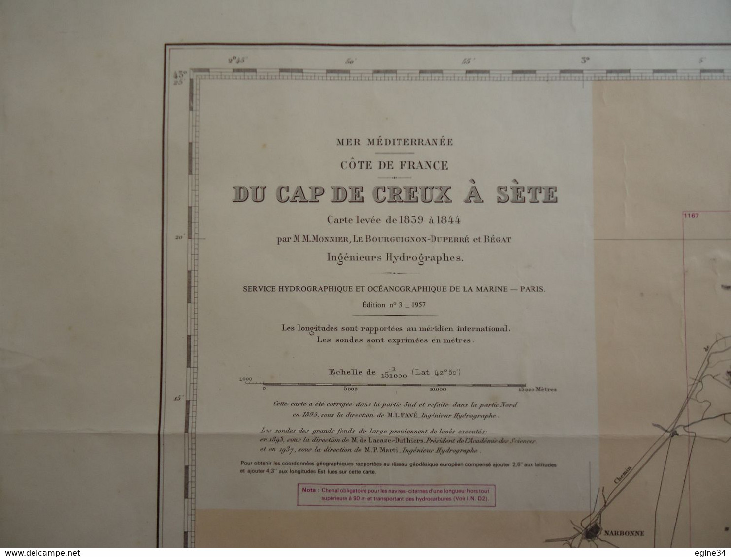 3 Cartes Marines - Mer Méditerranée - Côte De France Et D'Italie - N. 2358, N. 2474, N. 6951- - Seekarten