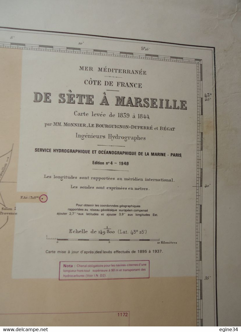 3 Cartes Marines - Mer Méditerranée - Côte De France Et D'Italie - N. 2358, N. 2474, N. 6951- - Seekarten