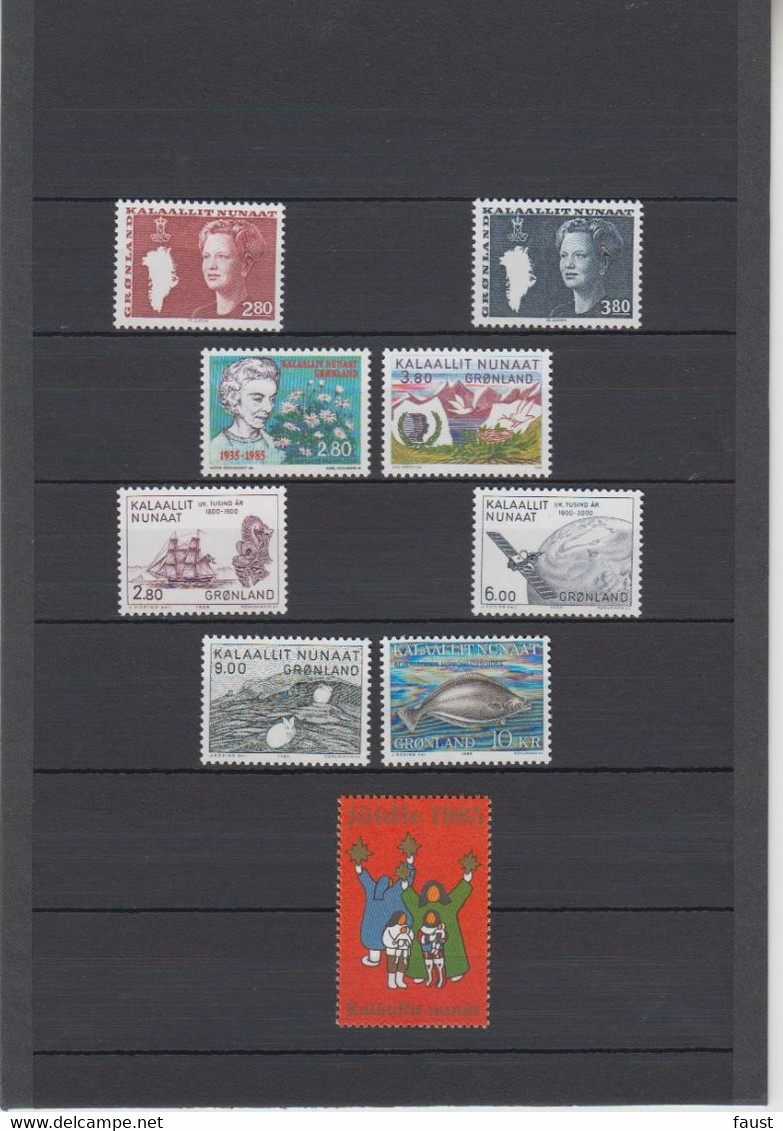 1985 ** GREENLAND (Sans Charn,MNH, Postfris) YEAR PACK  Yv. 143/50 Mi. 155/62 (8v.) Inc. CHRISTMAS STAMP - Volledige Jaargang