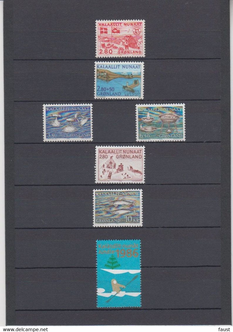 1986 ** GREENLAND (Sans Charn,MNH, Postfris) YEAR PACK  .Yv. 151/6 Mi. 163/8 (6v.) Inc CHRISTMAS STAMP - Volledige Jaargang