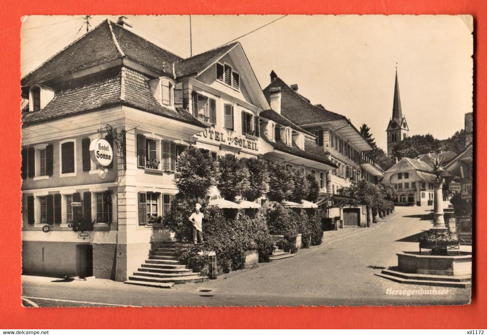 ROH3-03 RARE Herzogenbuchsee Hotel Du Soleil. Hotel Sonne. Gelaufen 1953. Photoglob 1593 - Herzogenbuchsee