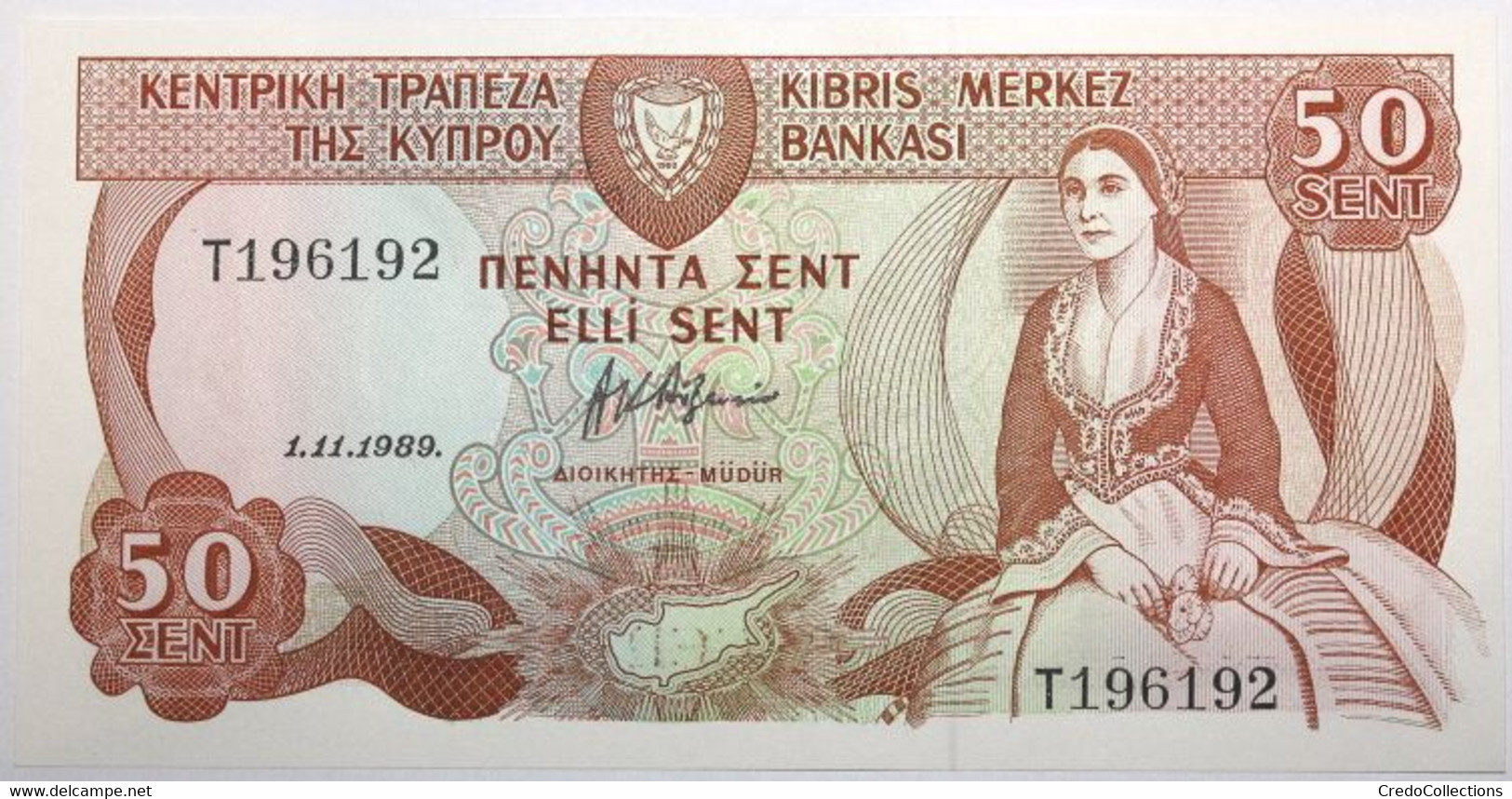 Chypre - 50 Cents - 1989 - PICK 52a.3 - NEUF - Cyprus