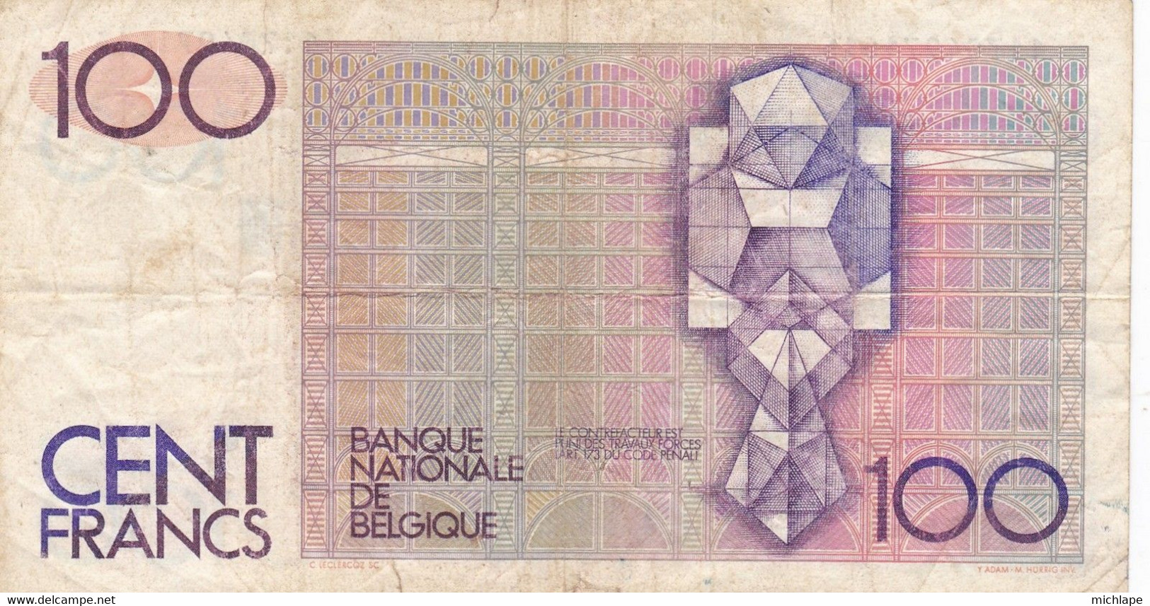 100 Francs  Belge  A Identifier - A Identifier