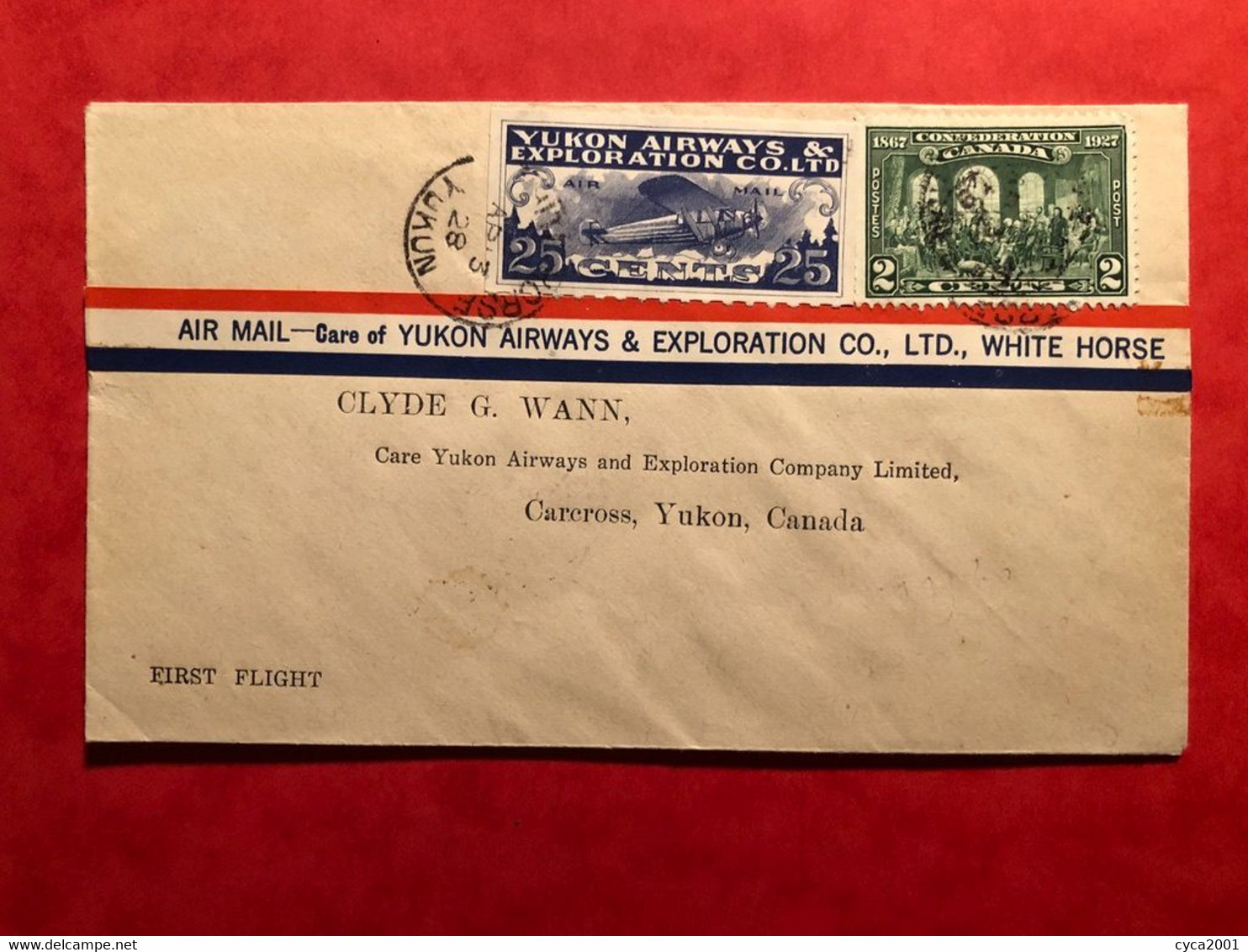 CANADA- 1er VOL " WHITE HORSE- CARCROSS" 16/04/1928 - First Flight Covers