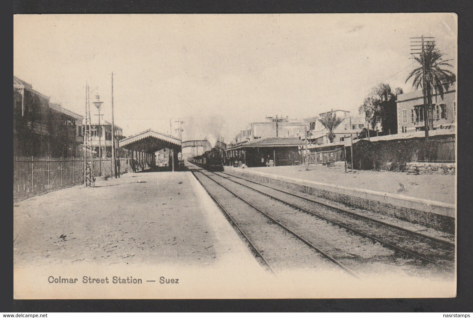 Egypt - Rare - Vintage Post Card - SUEZ - The Train Station - 1866-1914 Khédivat D'Égypte