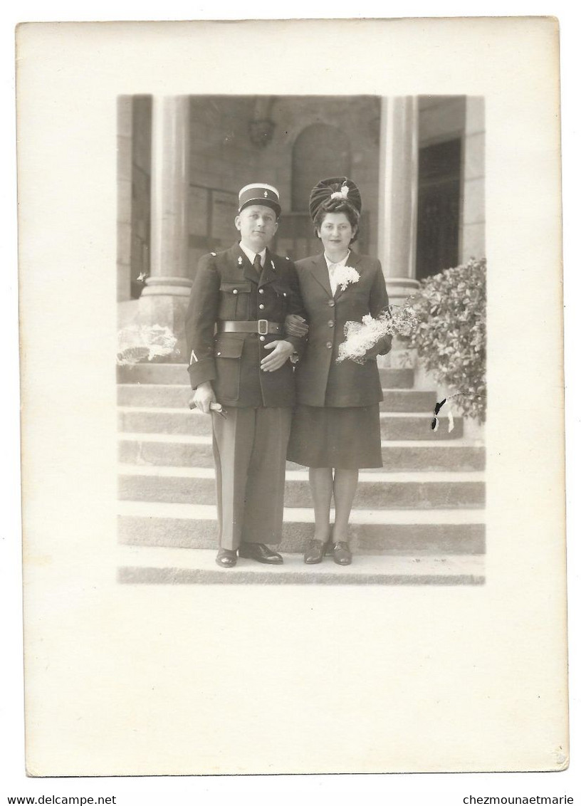 MARIAGE DE ROSE ET PAUL GUIZARD GENDARME - PHOTO - Guerra, Militares