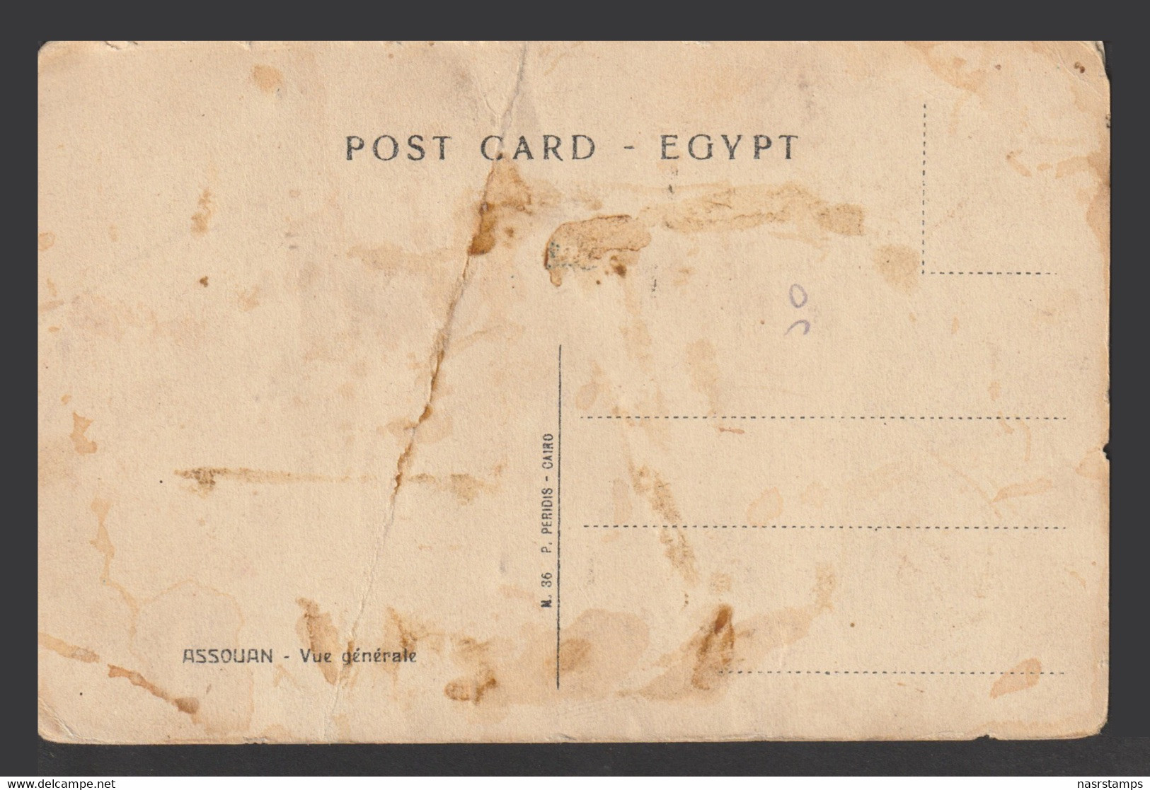 Egypt - Rare - Vintage Post Card - ASWAN - General View - 1866-1914 Khedivate Of Egypt