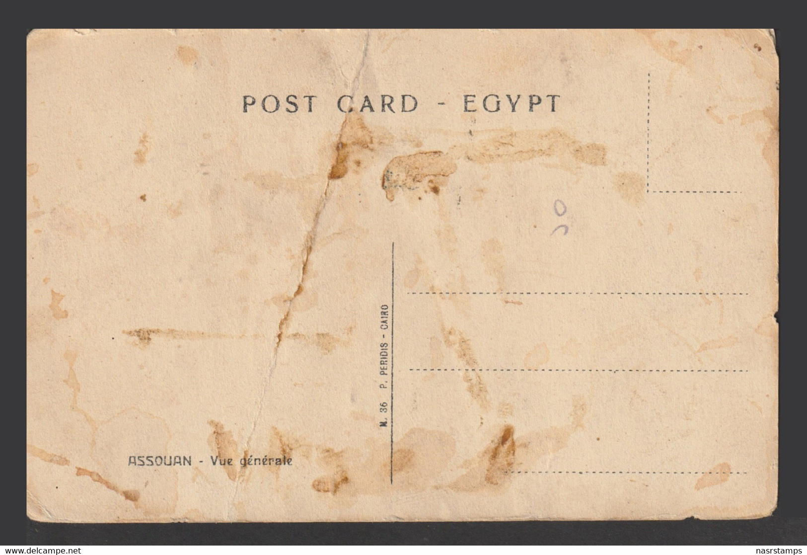 Egypt - Rare - Vintage Post Card - ASWAN - General View - 1866-1914 Khédivat D'Égypte