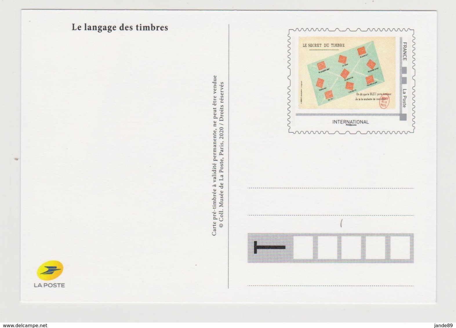 Entier Postal CP MonTimbraMoi - International - LE SECRET DU TIMBRE - Timbre Identique à CP - Other & Unclassified