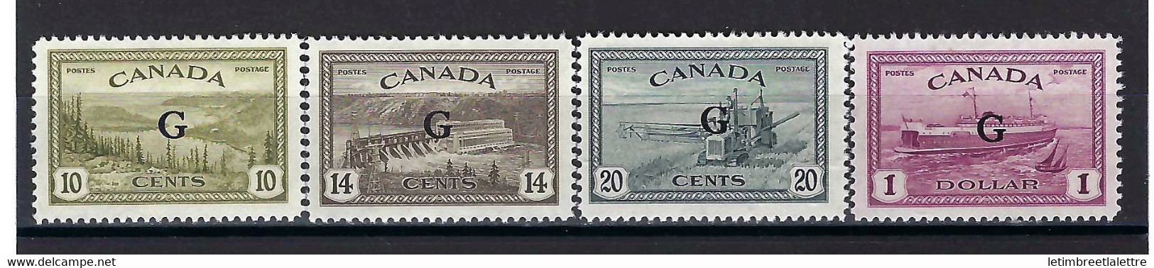 ⭐ Canada - Service - YT N° 16 à 19 * - Neuf Avec Charnière - 1950 / 1952 ⭐ - Surchargés
