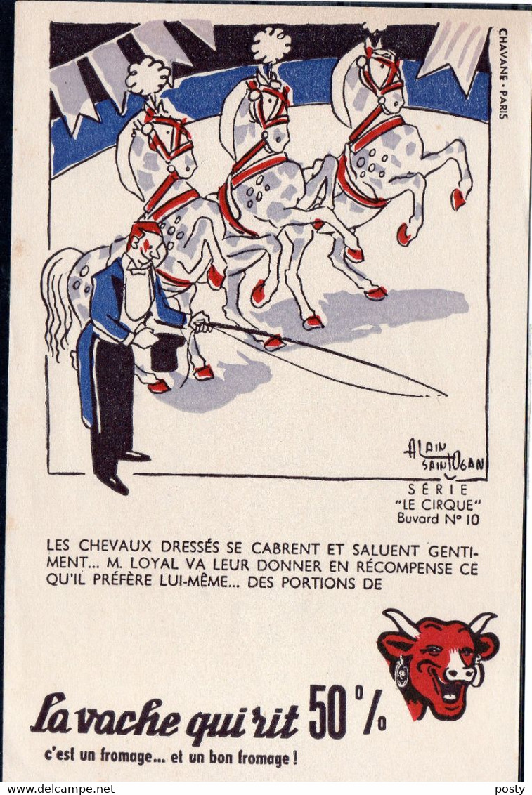 BUVARD - CIRQUE - LA VACHE QUI RIT - N°10 - LES CHEVAUX DRESSES - - C