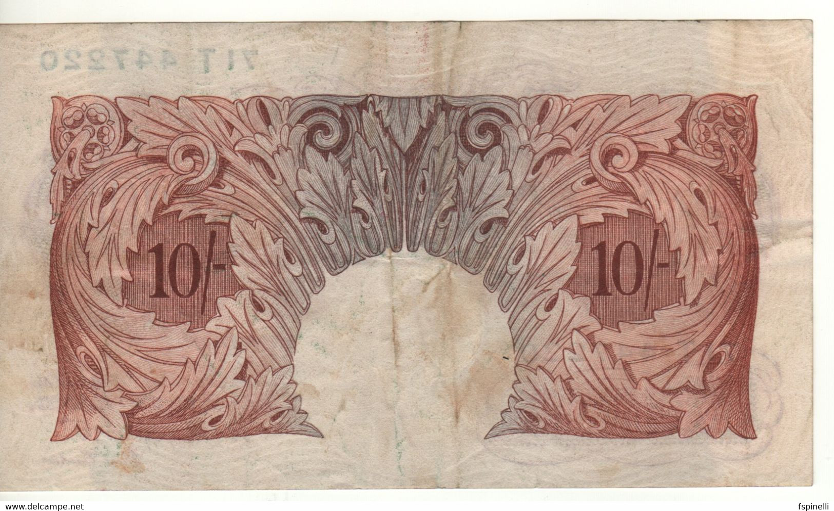 ENGLAND.   10  Shillings    P368a    ( Britannia  -  Sign. K.O. Peppiatt    1948  ) - 10 Shillings