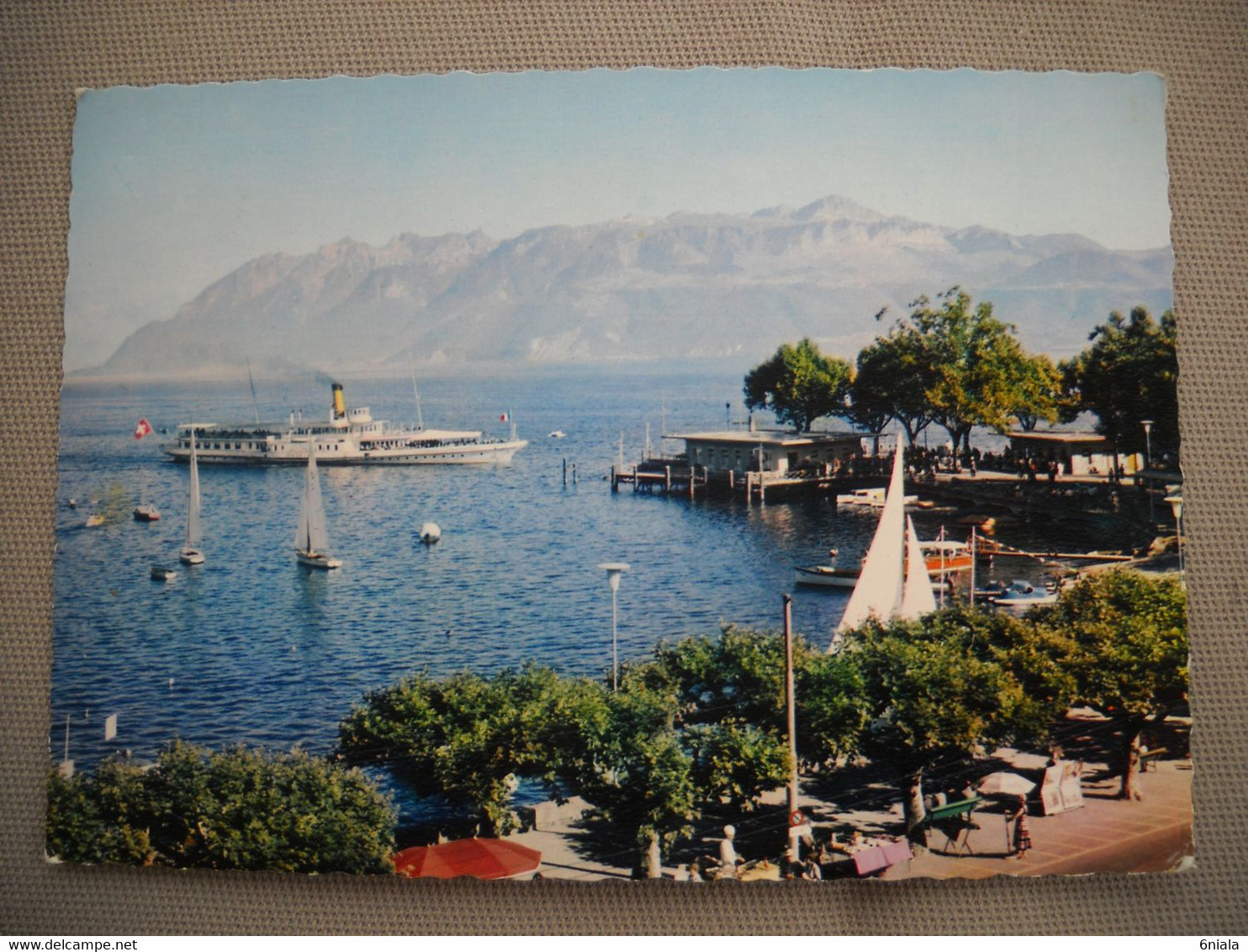 2730 Carte Postale LAUSANNE OUCHY Le Port Et Les Alpes De Savoie          Suisse - Port