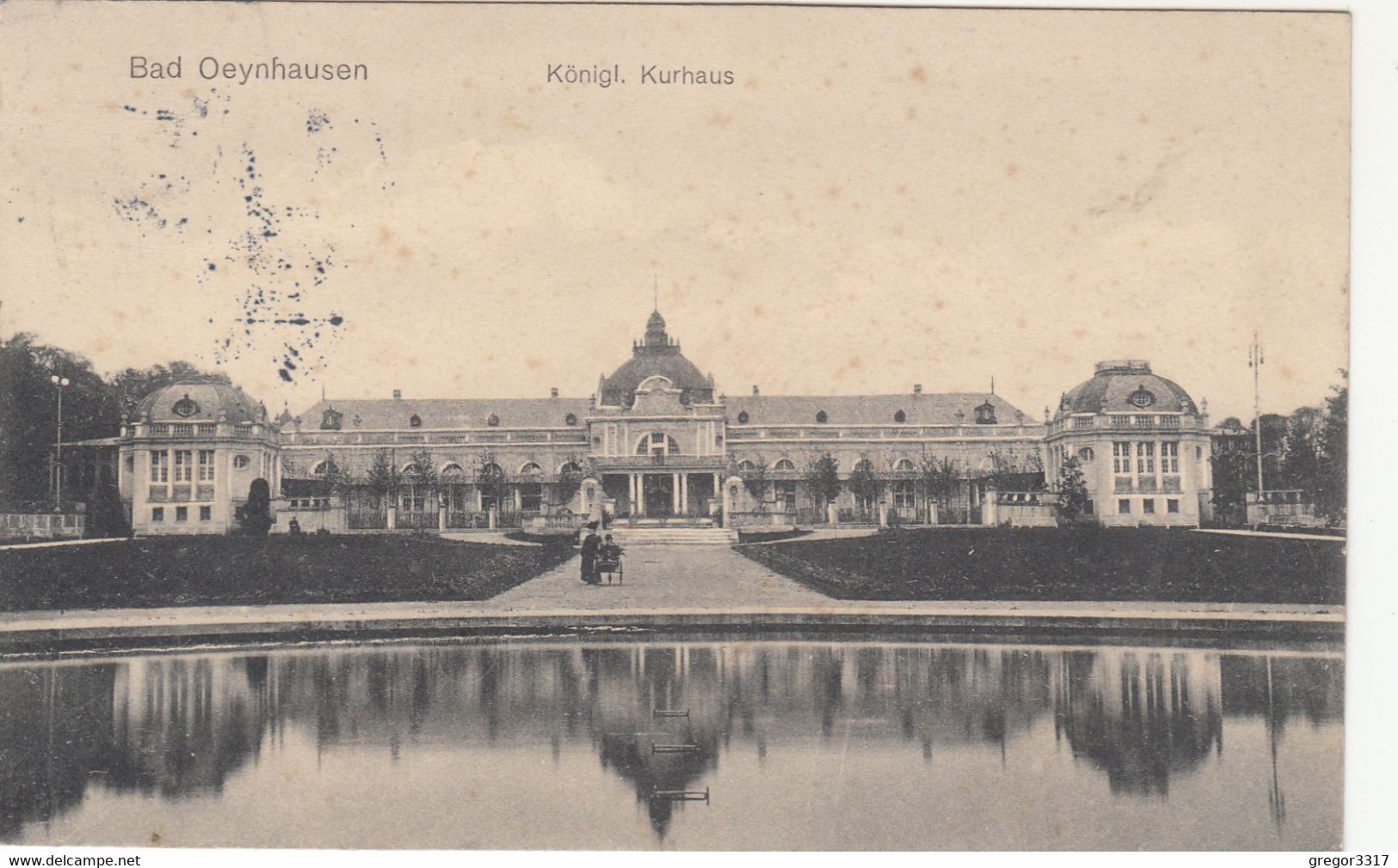 93)  BAD OEYNHAUSEN - Königl. Kurhaus Mit Spiegelung Im Wasser 27.8.1910 !! - Bad Oeynhausen