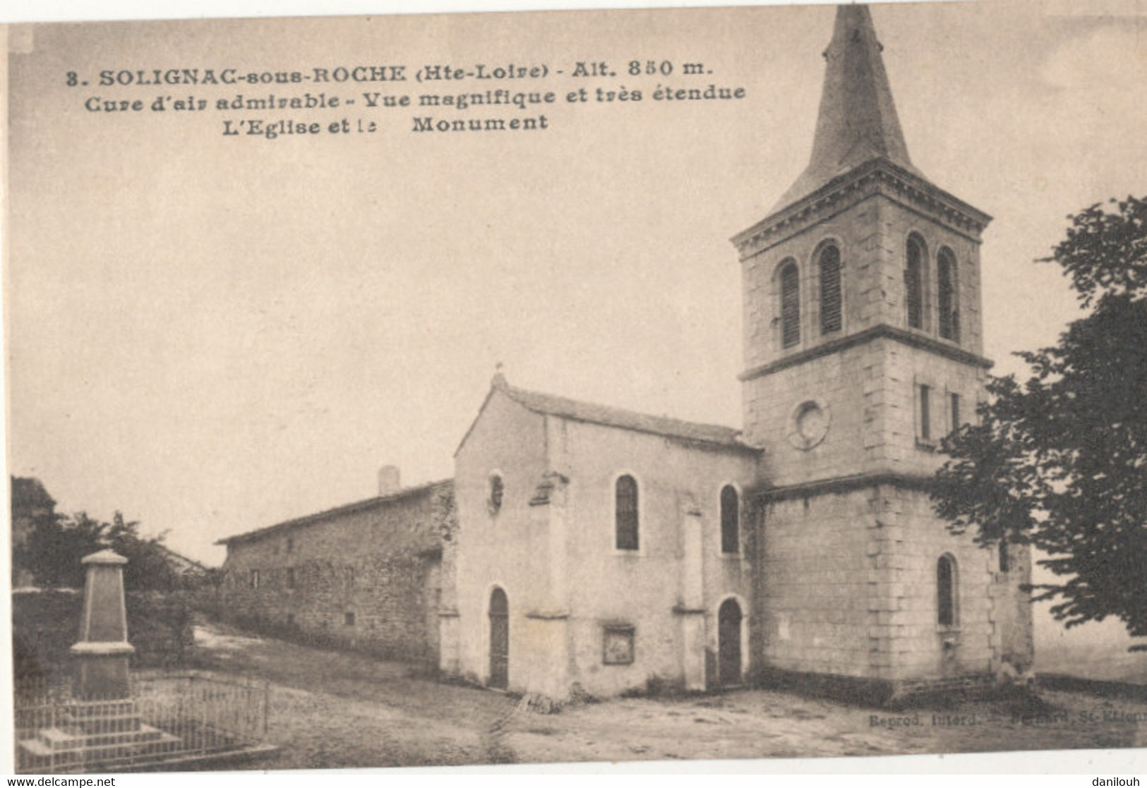 43 // SOLIGNAC SOUS ROCHE   L'église Et Le Monument - Solignac Sur Loire