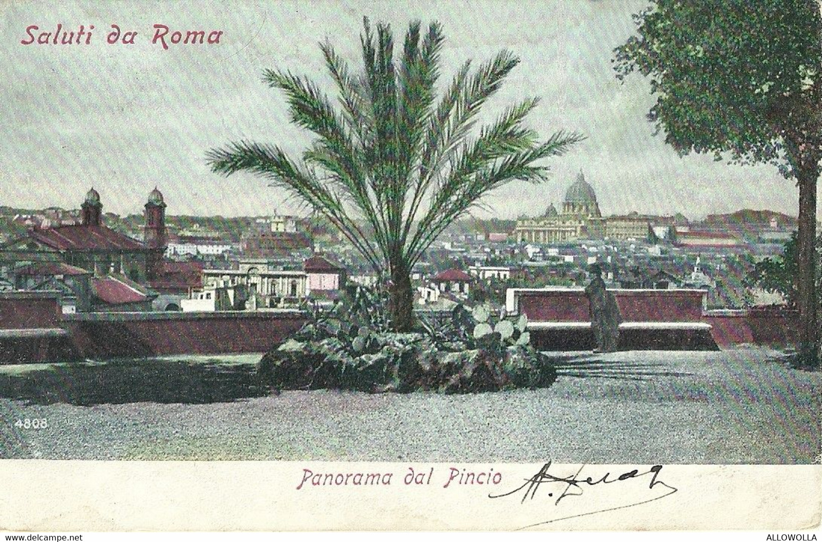 9364" SALUTI DA ROMA-PANORAMA DAL PINCIO "  - FOTO ORIGINALE-CARTOLINA SPEDITA - Souvenir De...