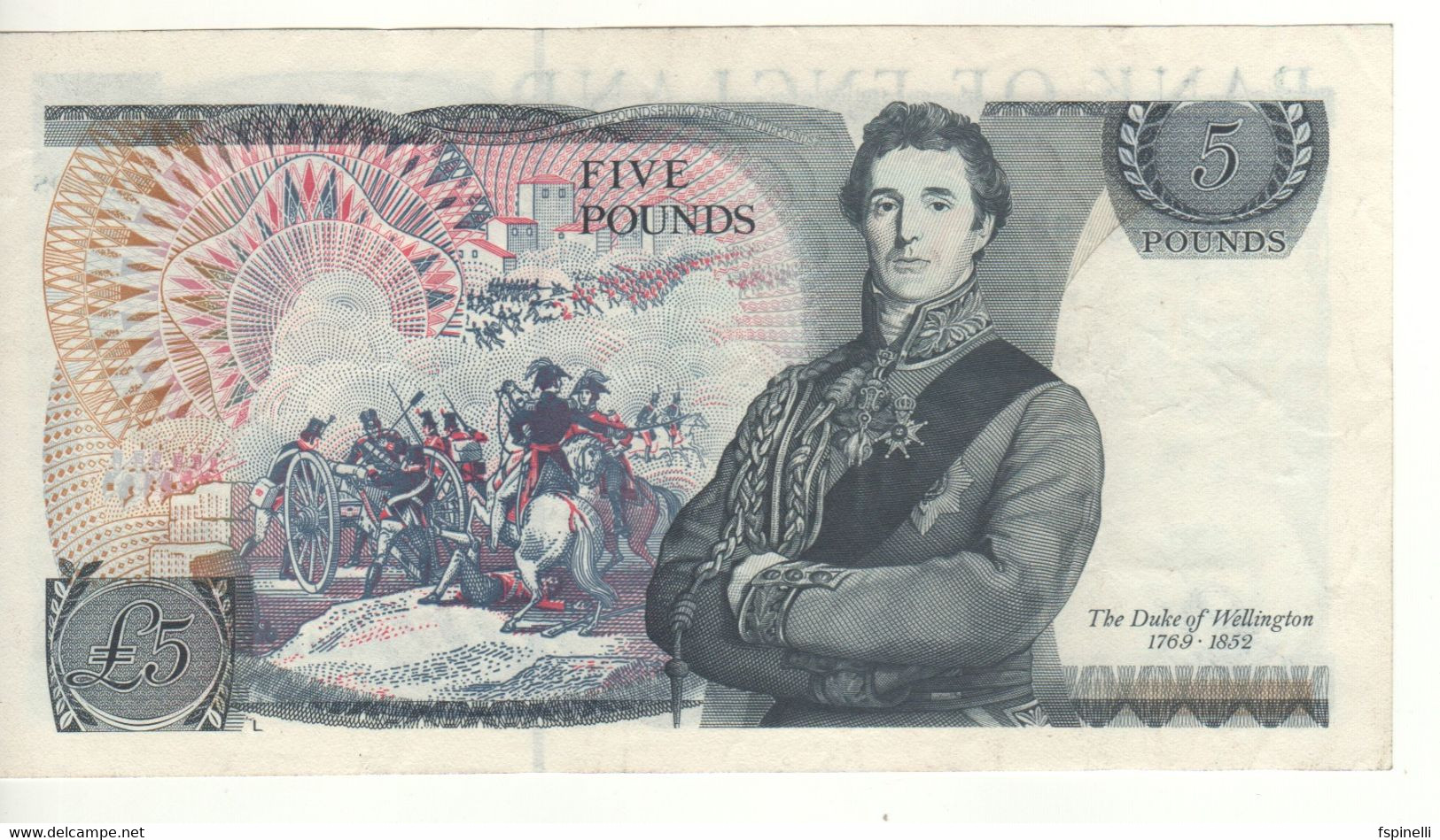 ENGLAND.   5 Pounds   P378f  (sign.  G.M. Gill  1991   Queen Elizabeth II - Duke Of Wellington, Battle In Spain ) - 5 Pond