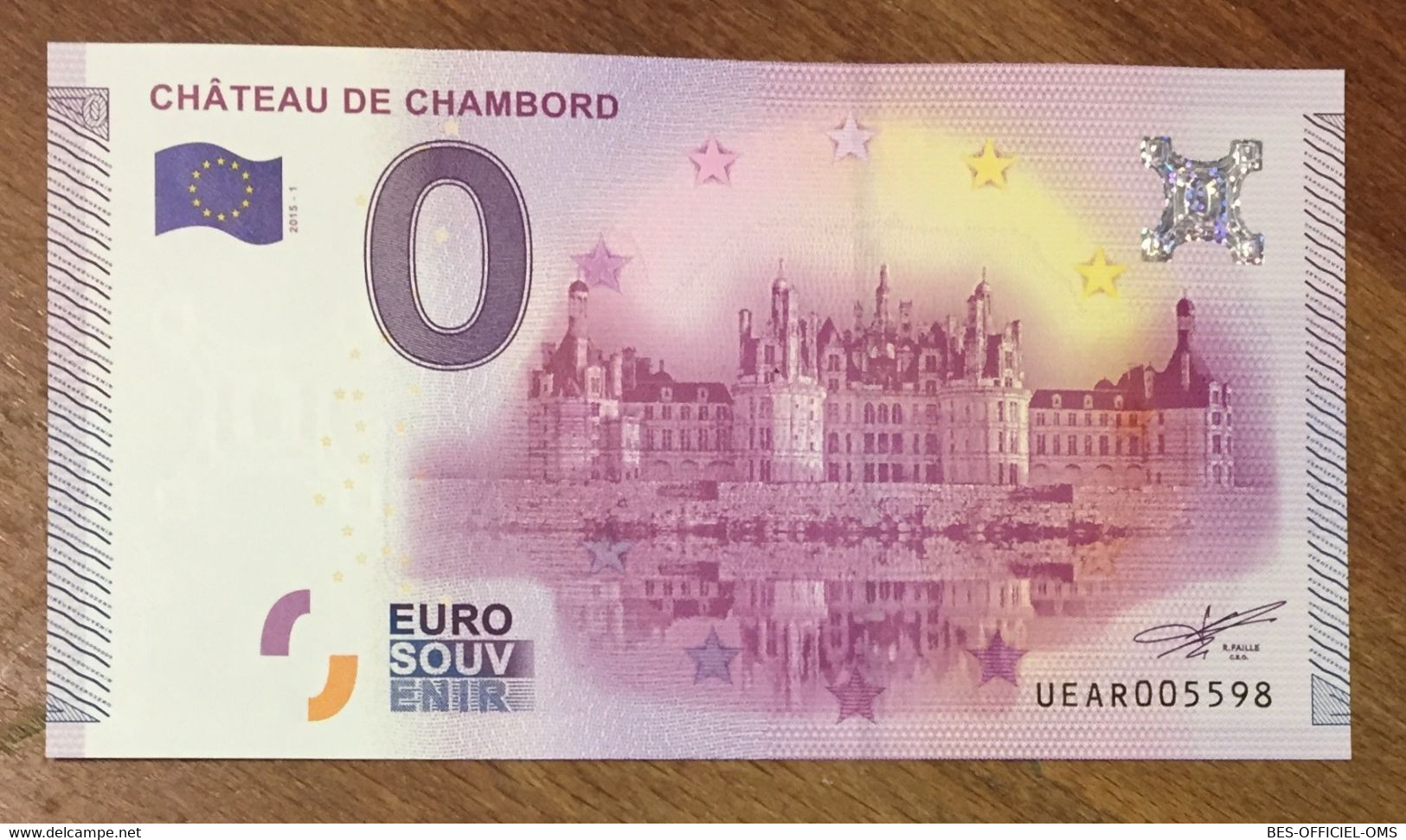2015 BILLET 0 EURO SOUVENIR DPT 41 CHÂTEAU DE CHAMBORD ZERO 0 EURO SCHEIN BANKNOTE PAPER MONEY - Private Proofs / Unofficial