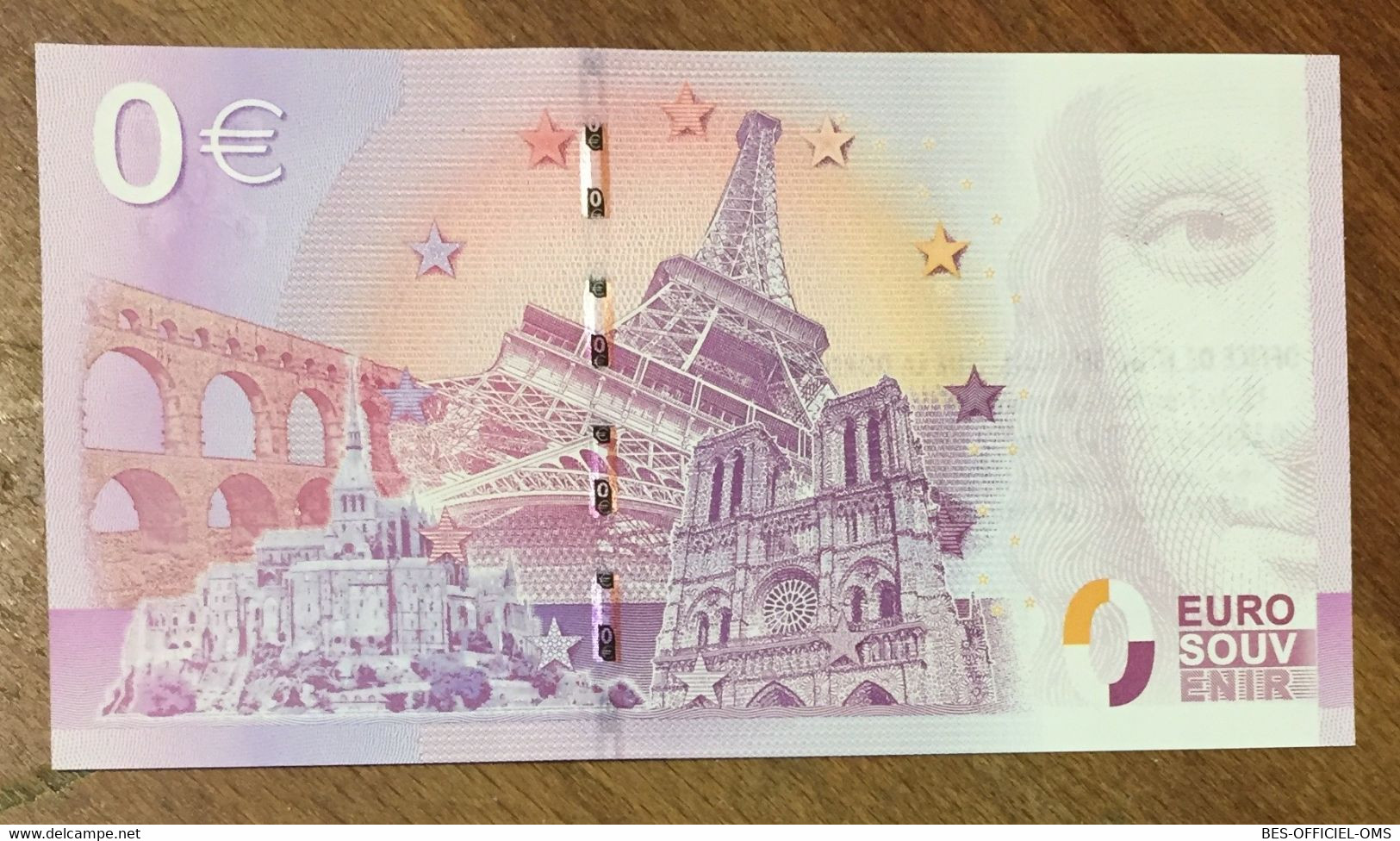 2015 BILLET 0 EURO SOUVENIR DPT 46 ROCAMADOUR + TAMPON ZERO 0 EURO SCHEIN BANKNOTE PAPER MONEY - Private Proofs / Unofficial