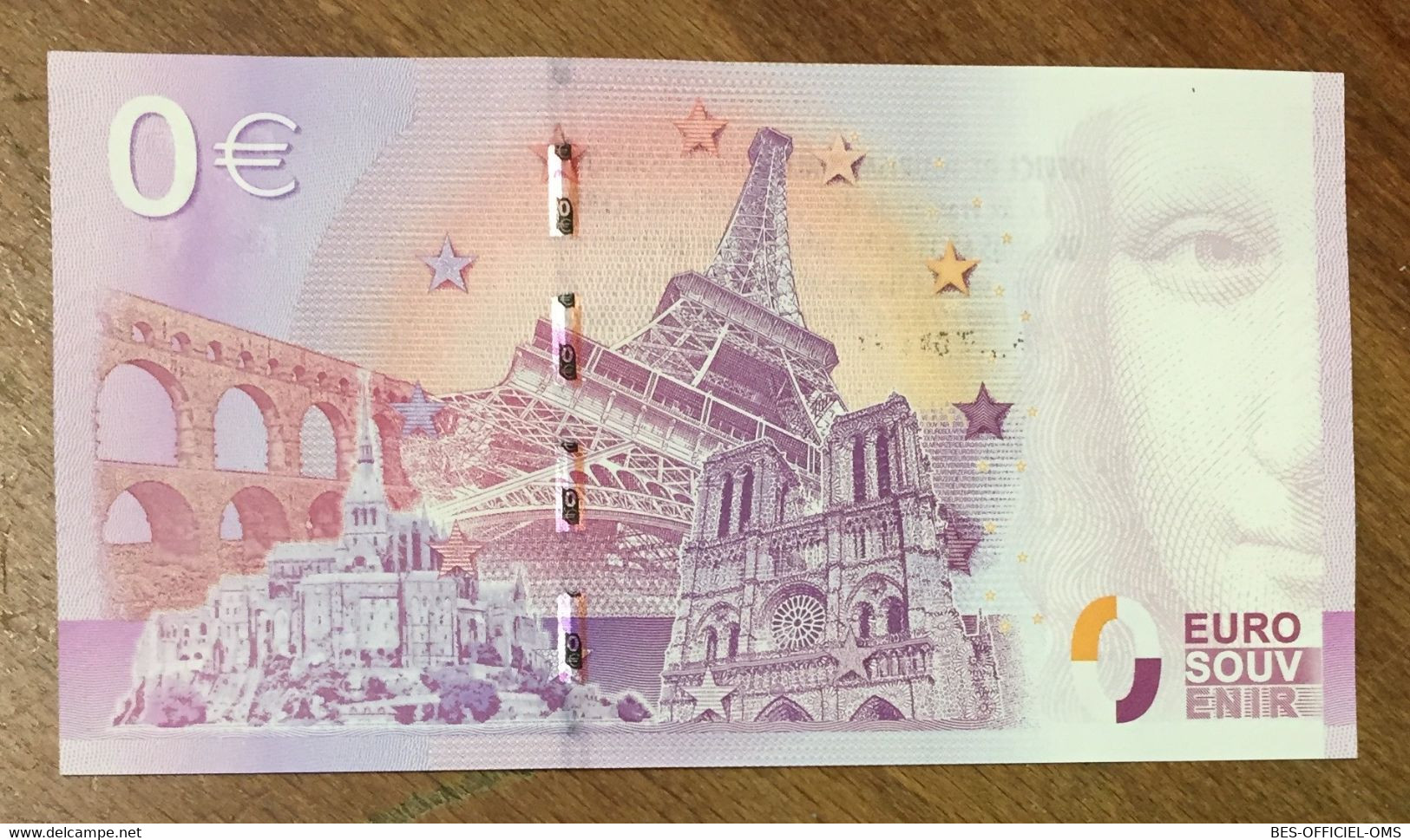 2015 BILLET 0 EURO SOUVENIR DPT 46 ROCAMADOUR + TIMBRE ZERO 0 EURO SCHEIN BANKNOTE PAPER MONEY - Pruebas Privadas