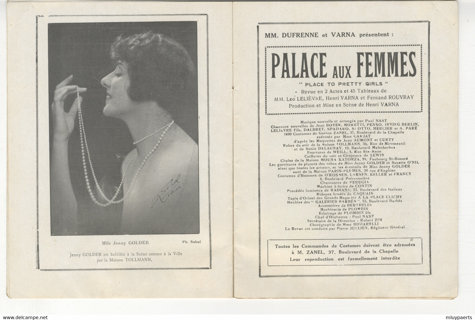 7429 - Programme Théatre : 1920 - Palace - Revue - Programmes