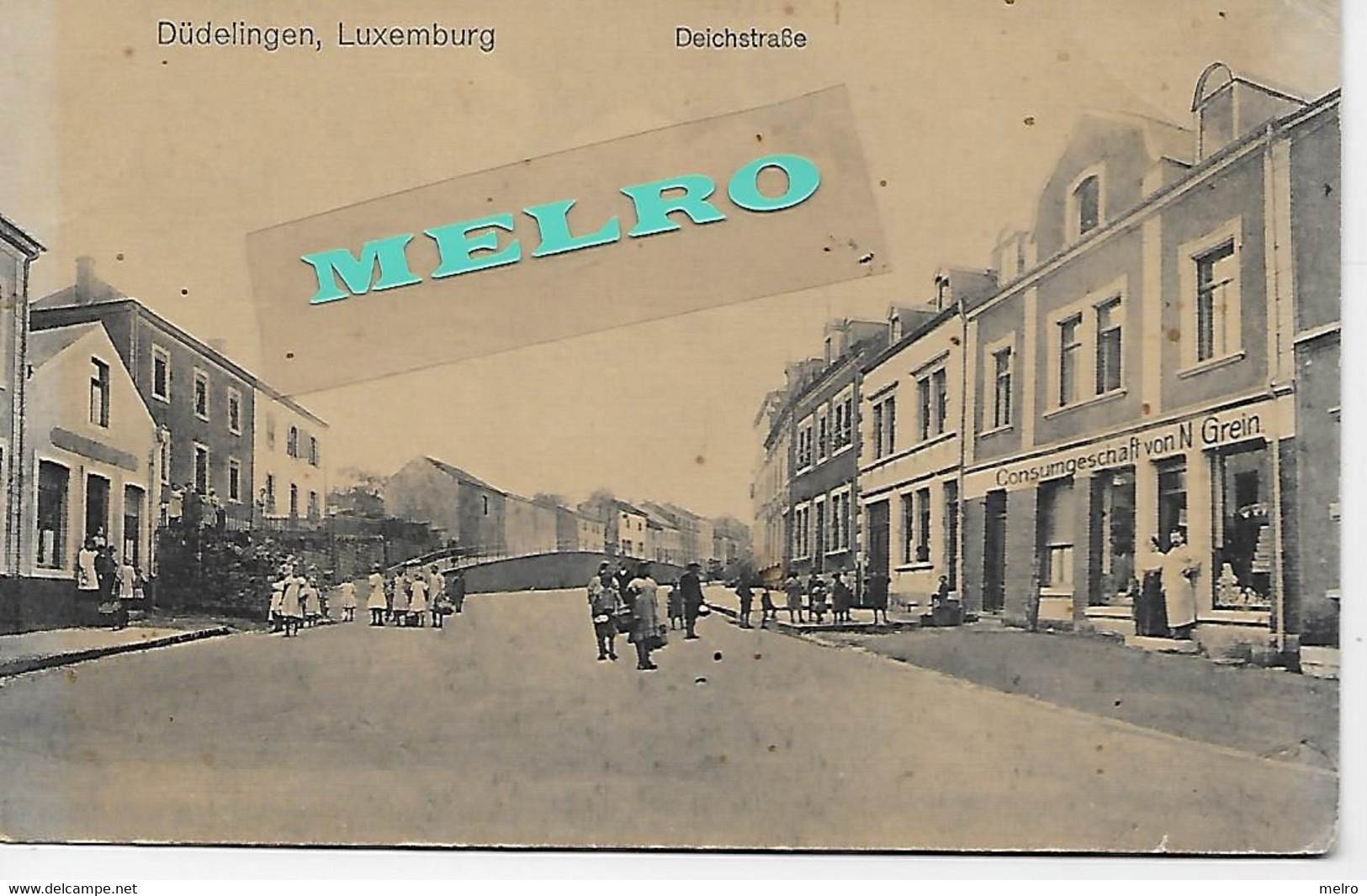 CPA - Postkarte - Luxembourg Luxemburg Dudelange Dudelingen - DEICHSTRABE.  (Animation -Comerce). - Dudelange